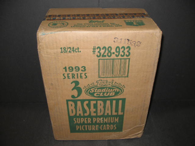 1993 Topps Stadium Club Baseball Series 3 Case (18 Box)