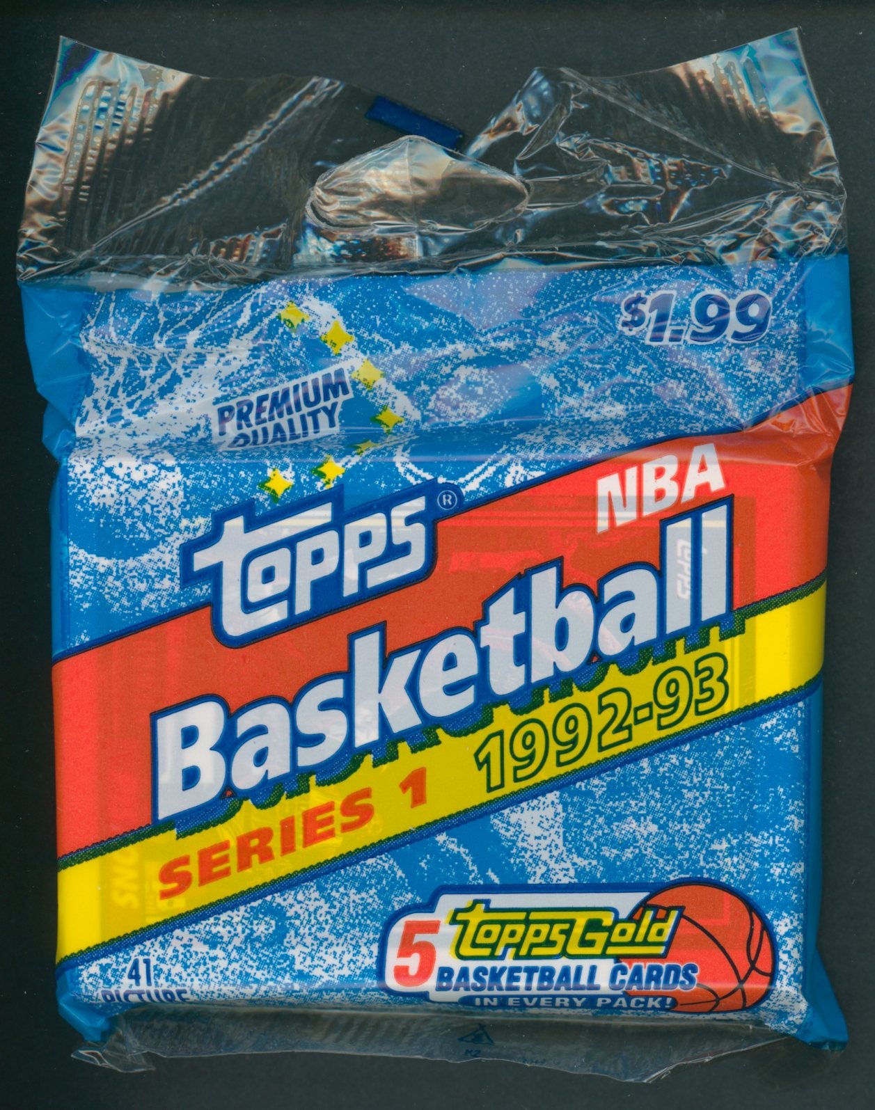 1992/93 Topps Basketball Unopened Series 1 Jumbo Pack (41 Cards)