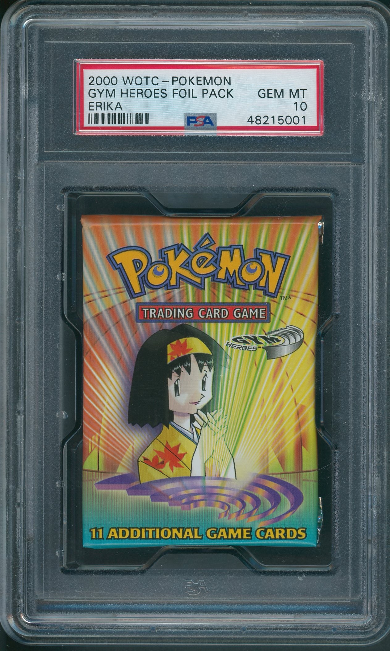 2000 WOTC Pokemon Gym Heroes Foil Pack PSA 10  Erika