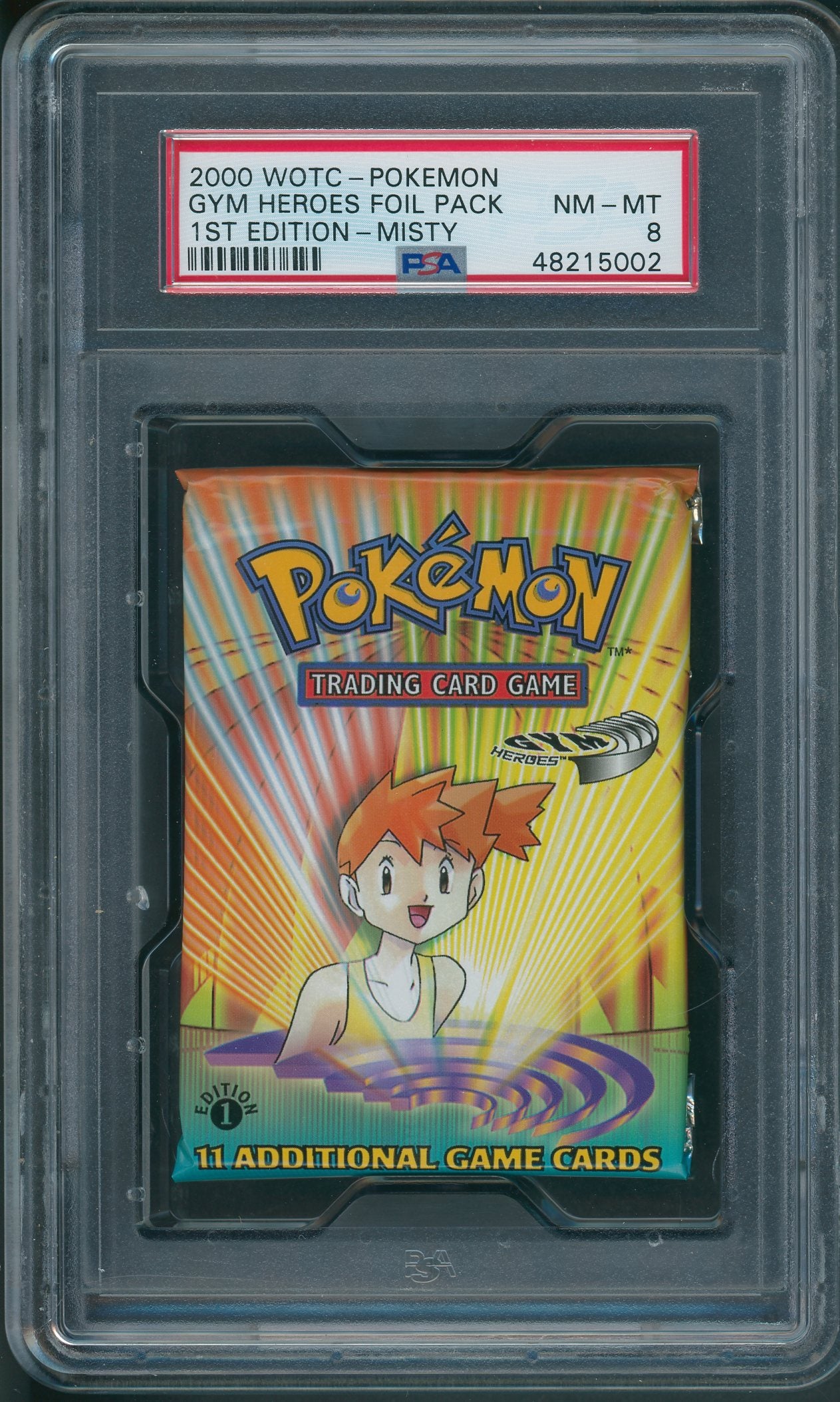 2000 WOTC Pokemon Gym Heroes 1st Ed Foil Pack PSA 8  Misty