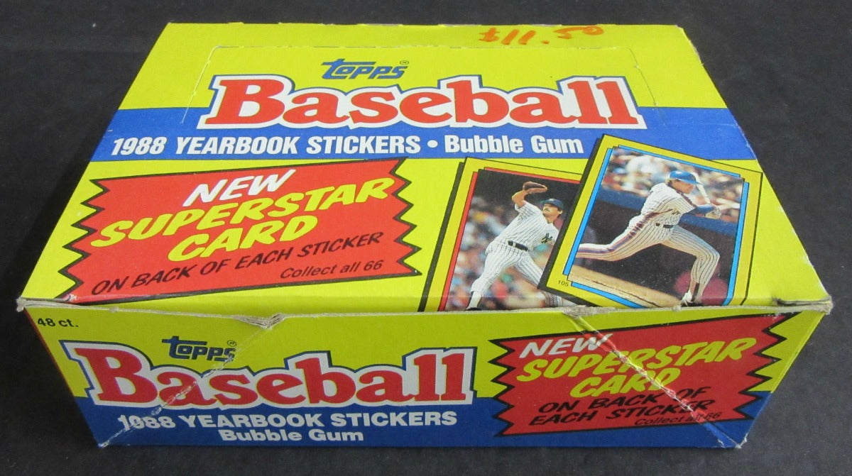 1988 Topps Baseball Yearbook Stickers Unopened Box