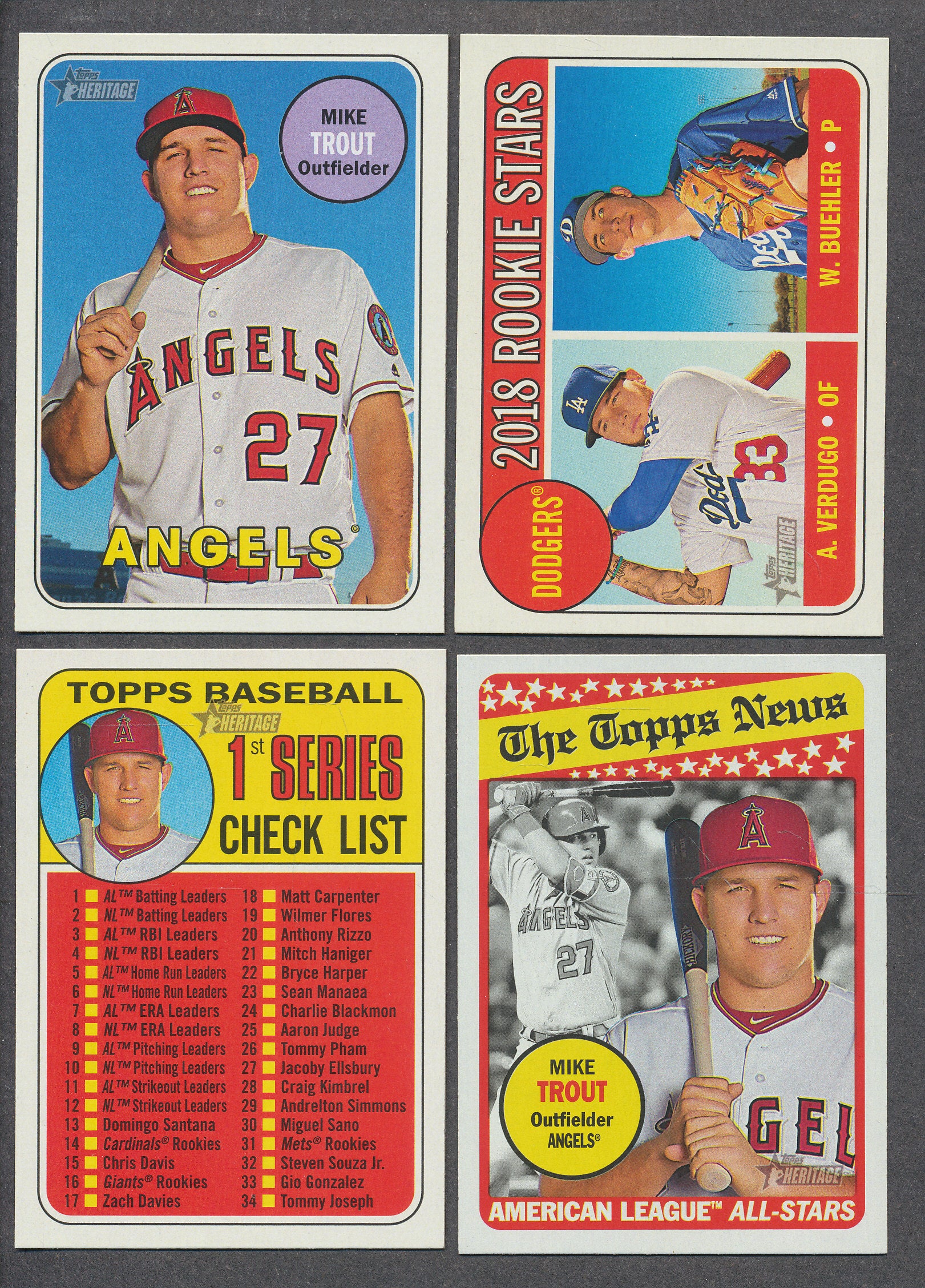 2018 Topps Heritage Baseball Complete Base Set NM/MT