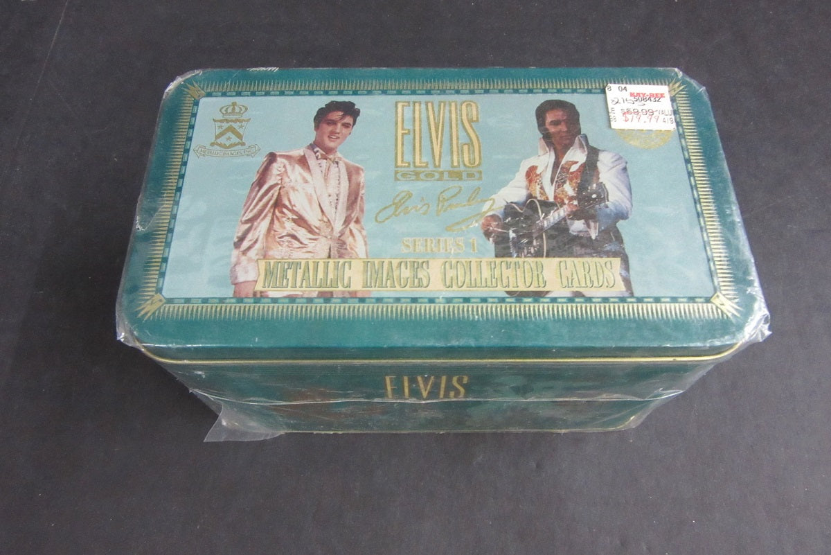 1993 Metallic Images Elvis Gold Collector Cards Box (Tin)
