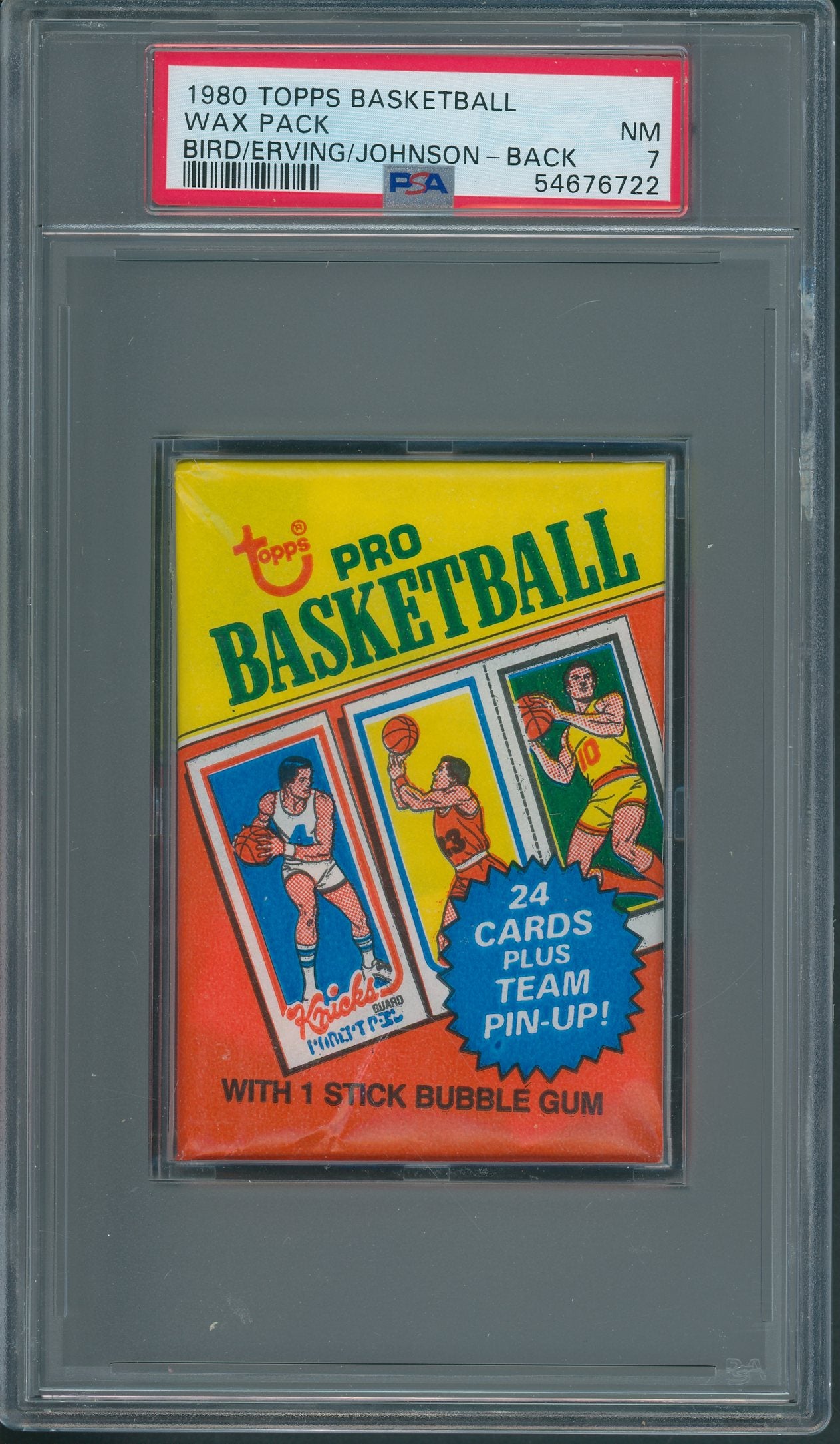 1980 1980/81 Topps Basketball Unopened Wax Pack Bird/Erving/Johnson PSA 7