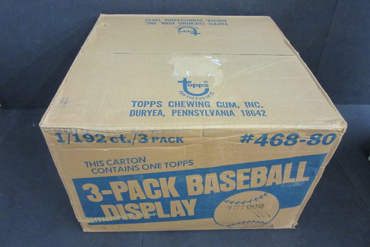 1980 Topps Baseball Grocery Rack Pack Case (192 Count) (Sealed)