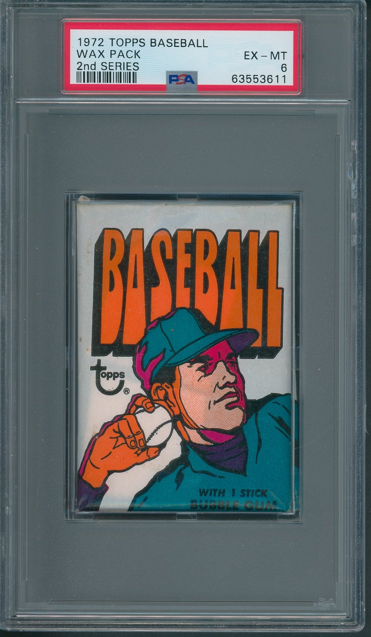 1972 Topps Baseball 2nd Series Unopened Wax Pack PSA 6