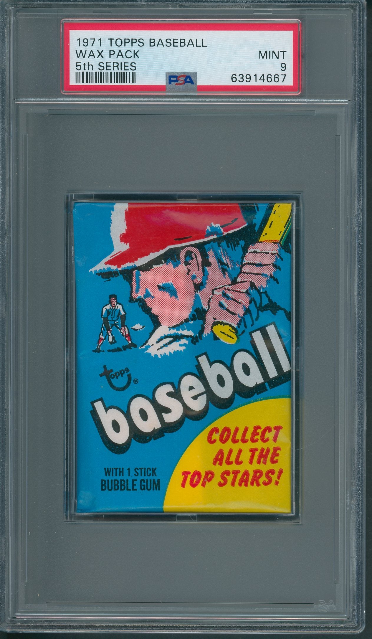 1971 Topps Baseball Unopened 5th Series Wax Pack PSA 9