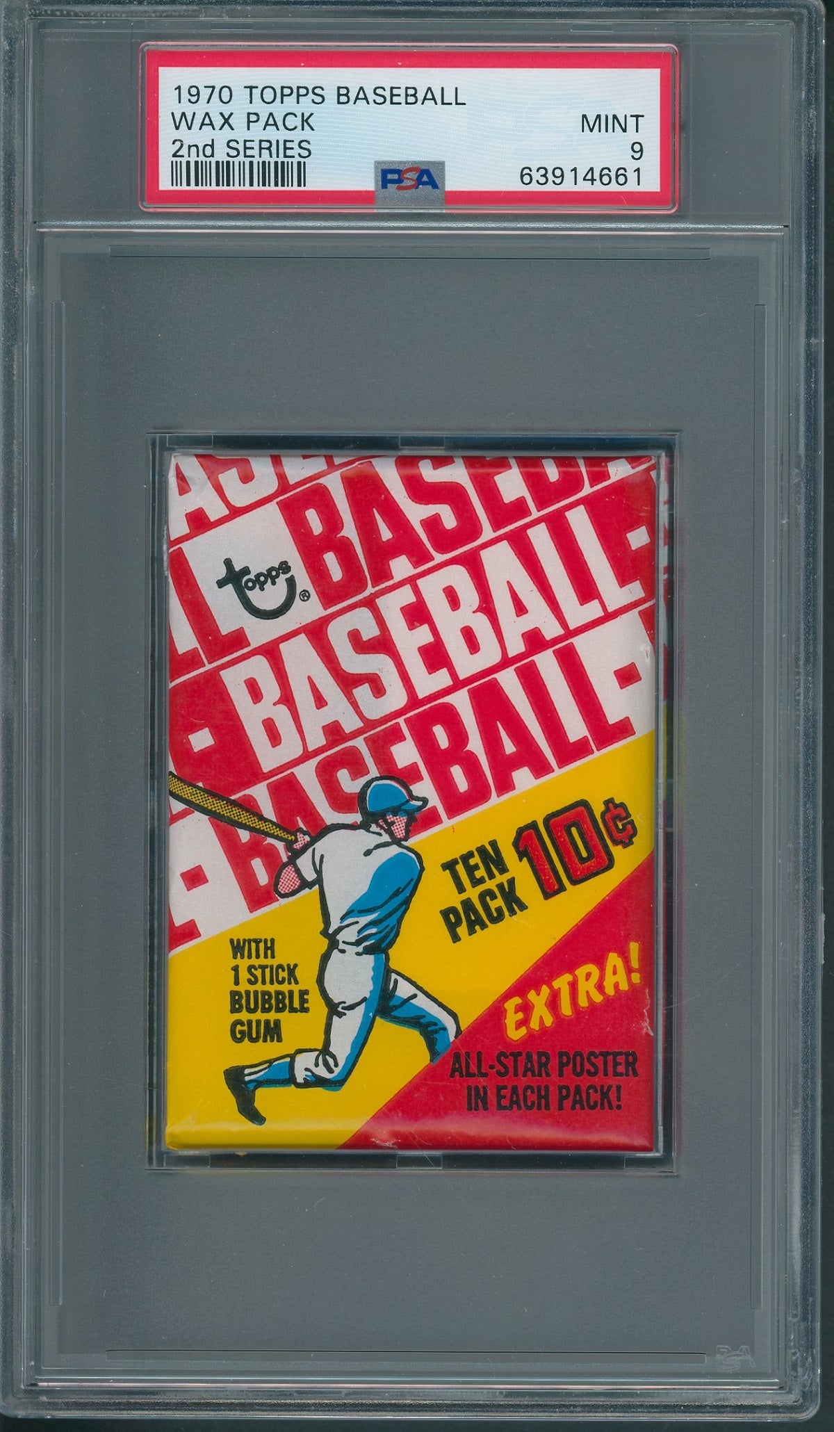 1970 Topps Baseball 2nd Series Wax Pack PSA 9 (please read)