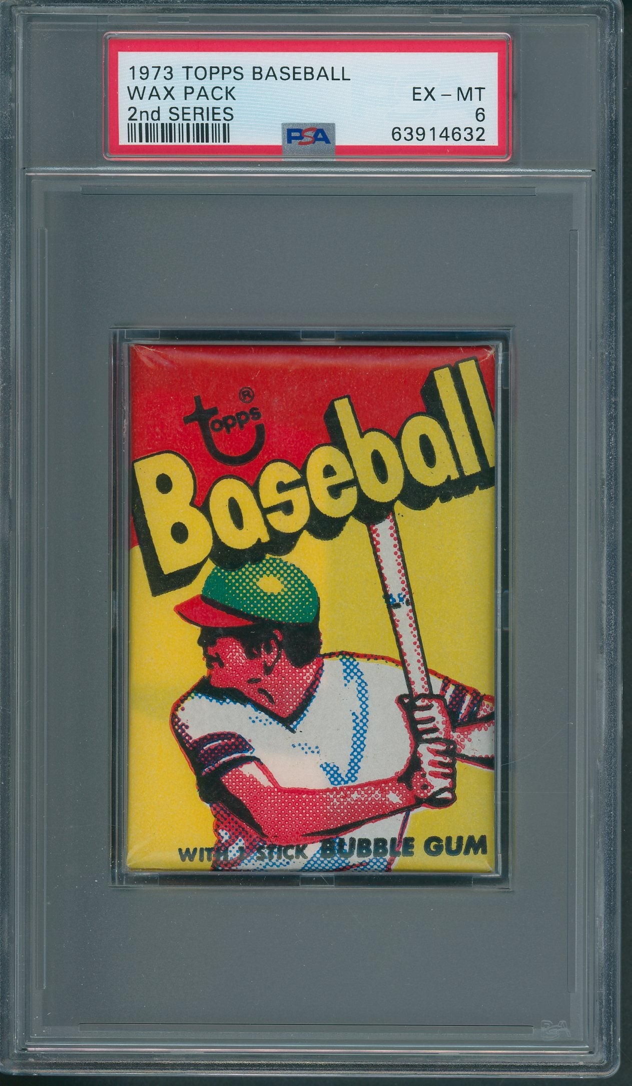 1973 Topps Baseball Unopened 2nd Series Wax Pack PSA 6