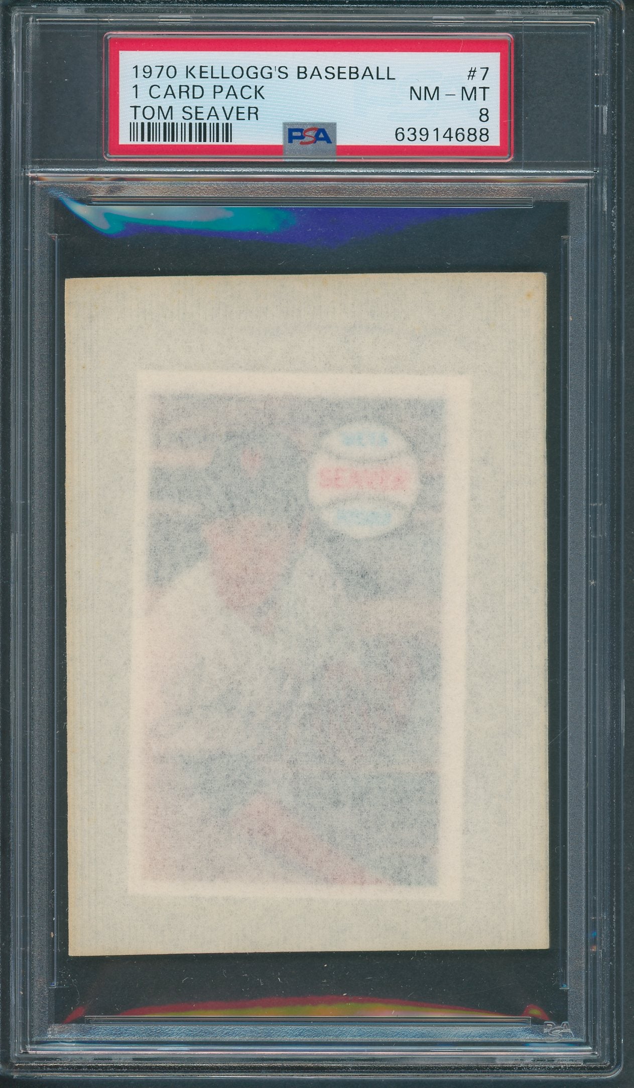 1970 Kellogg's Baseball Unopened (1) Card Pack PSA 8 Tom Seaver *4688
