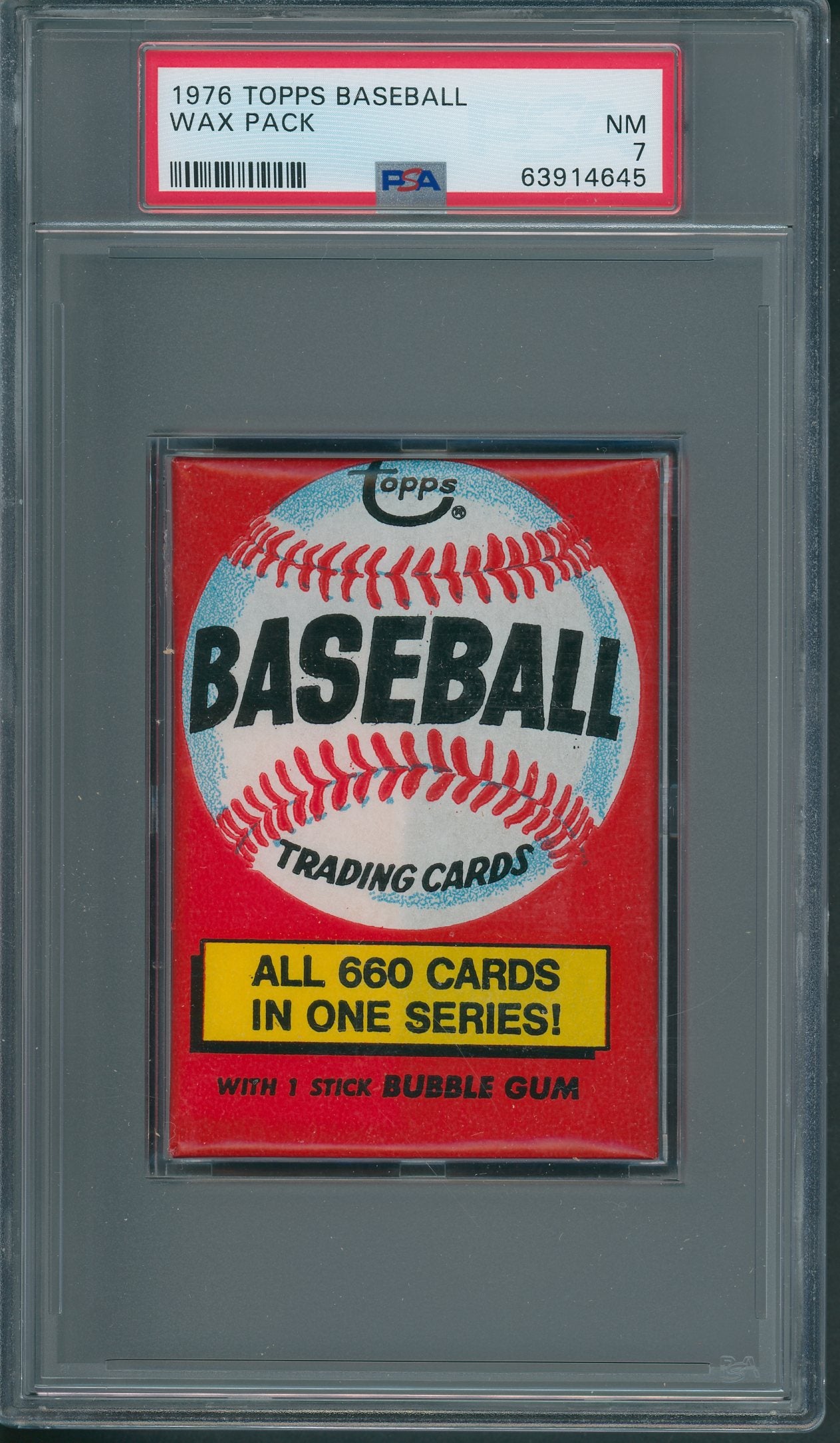 1976 Topps Baseball Unopened Wax Pack PSA 7