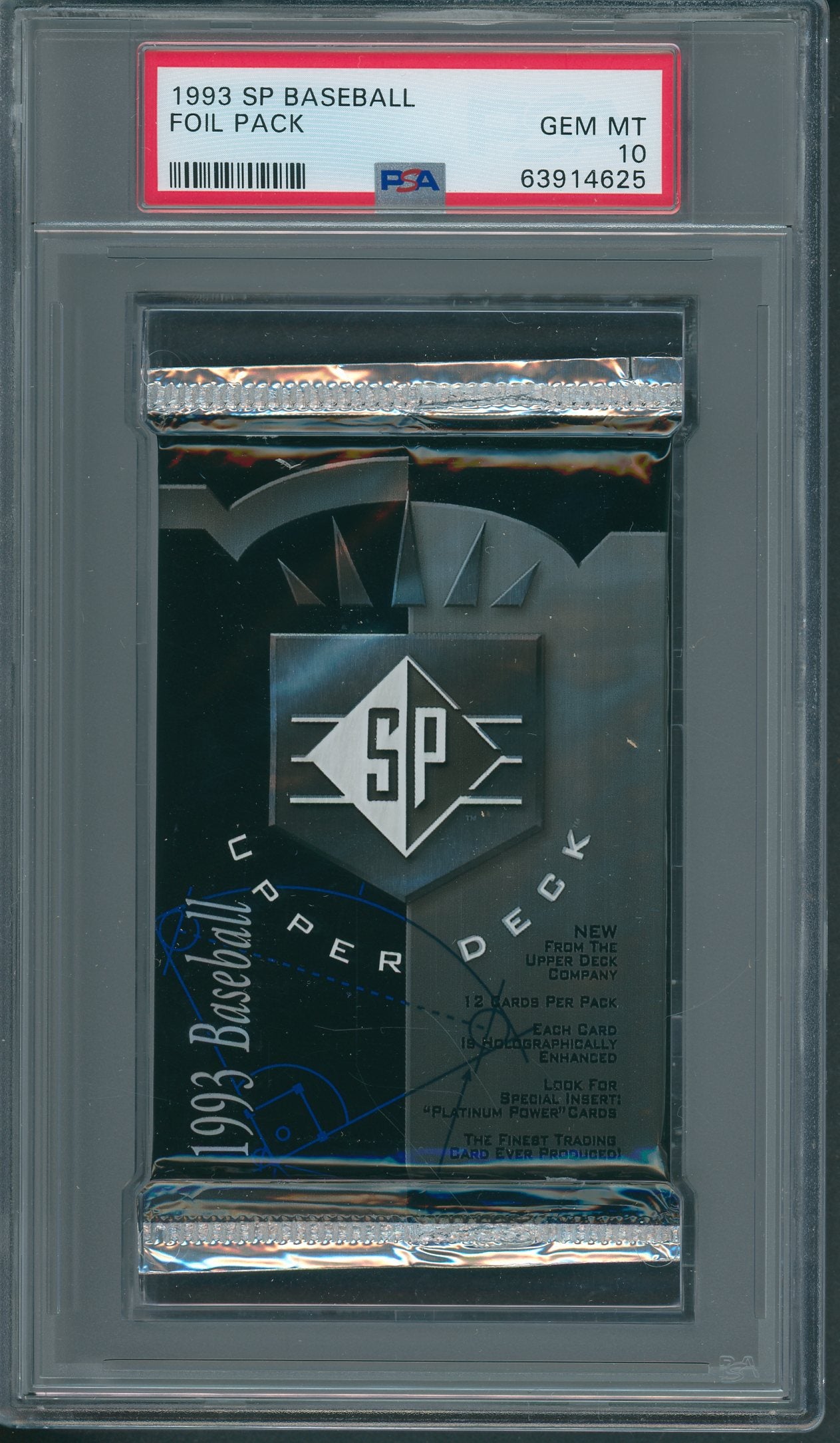 1993 Upper Deck SP Baseball Unopened Pack PSA 10