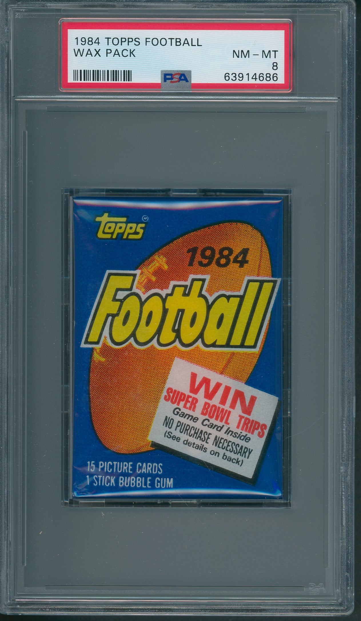 1984 Topps Football Unopened Wax Pack PSA 8