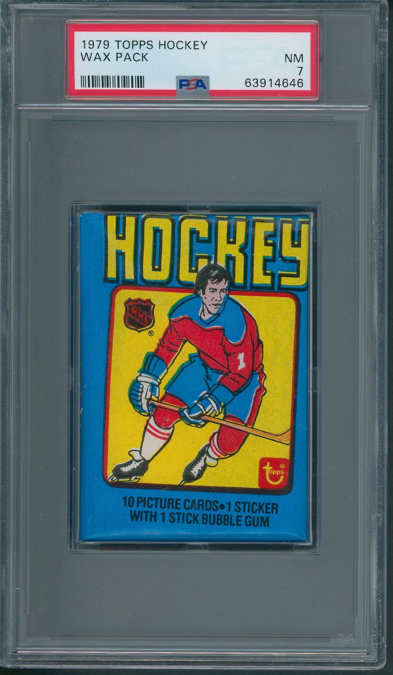 1979 1979/80 Topps Hockey Unopened Wax Pack PSA 7