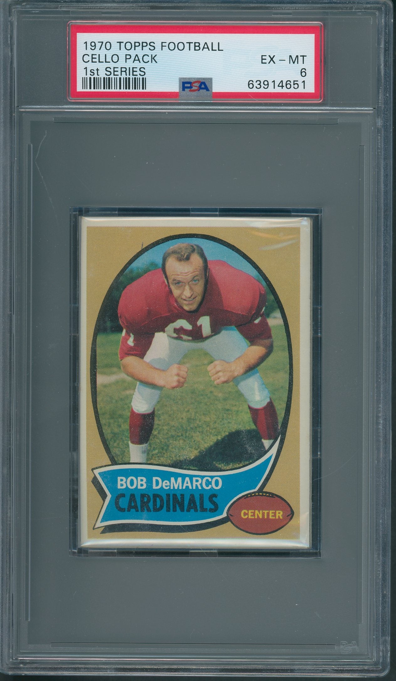 1970 Topps Football Unopened 1st Series Cello Pack PSA 6