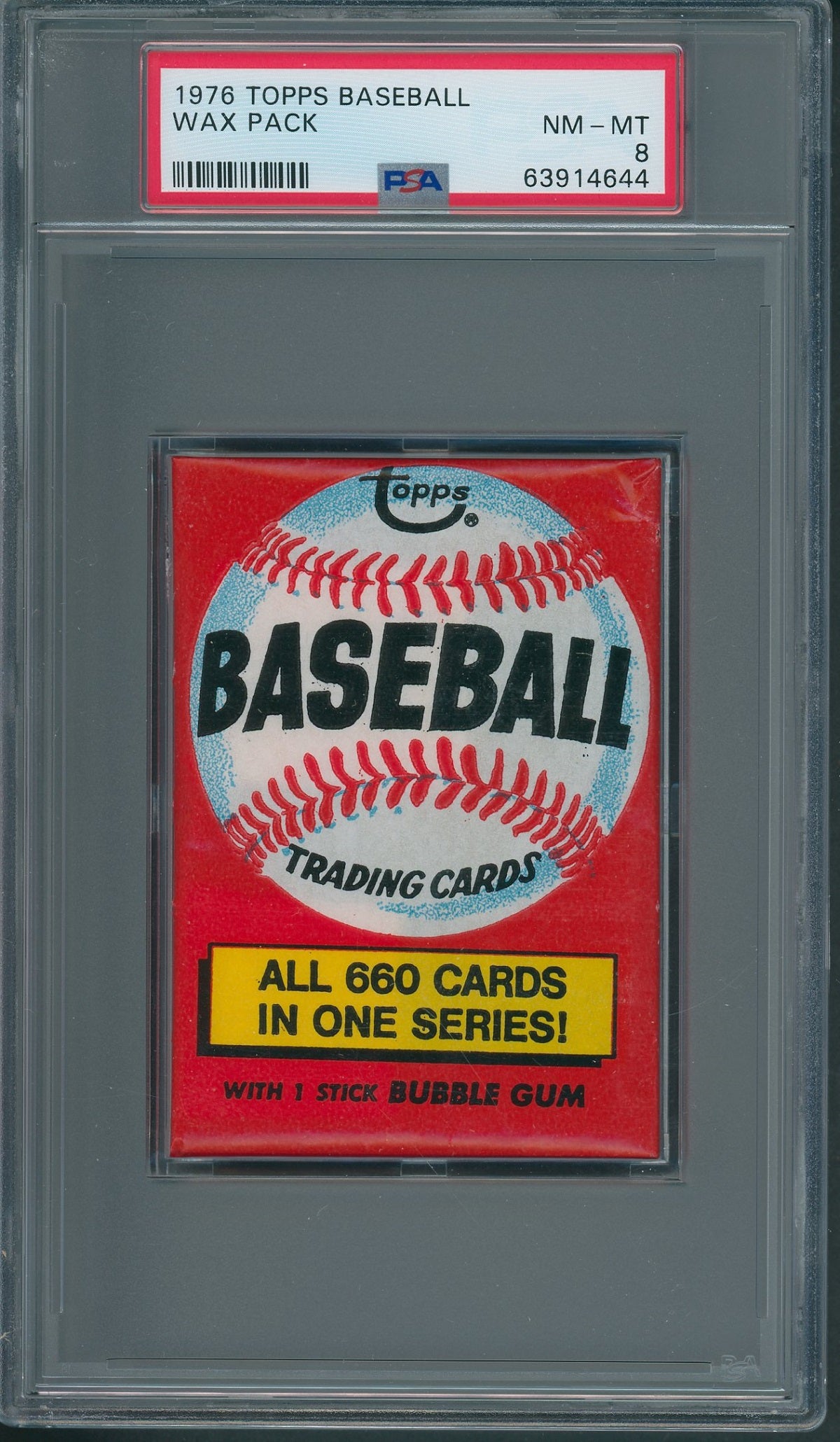 1976 Topps Baseball Unopened Wax Pack PSA 8 (All 660 Cards)