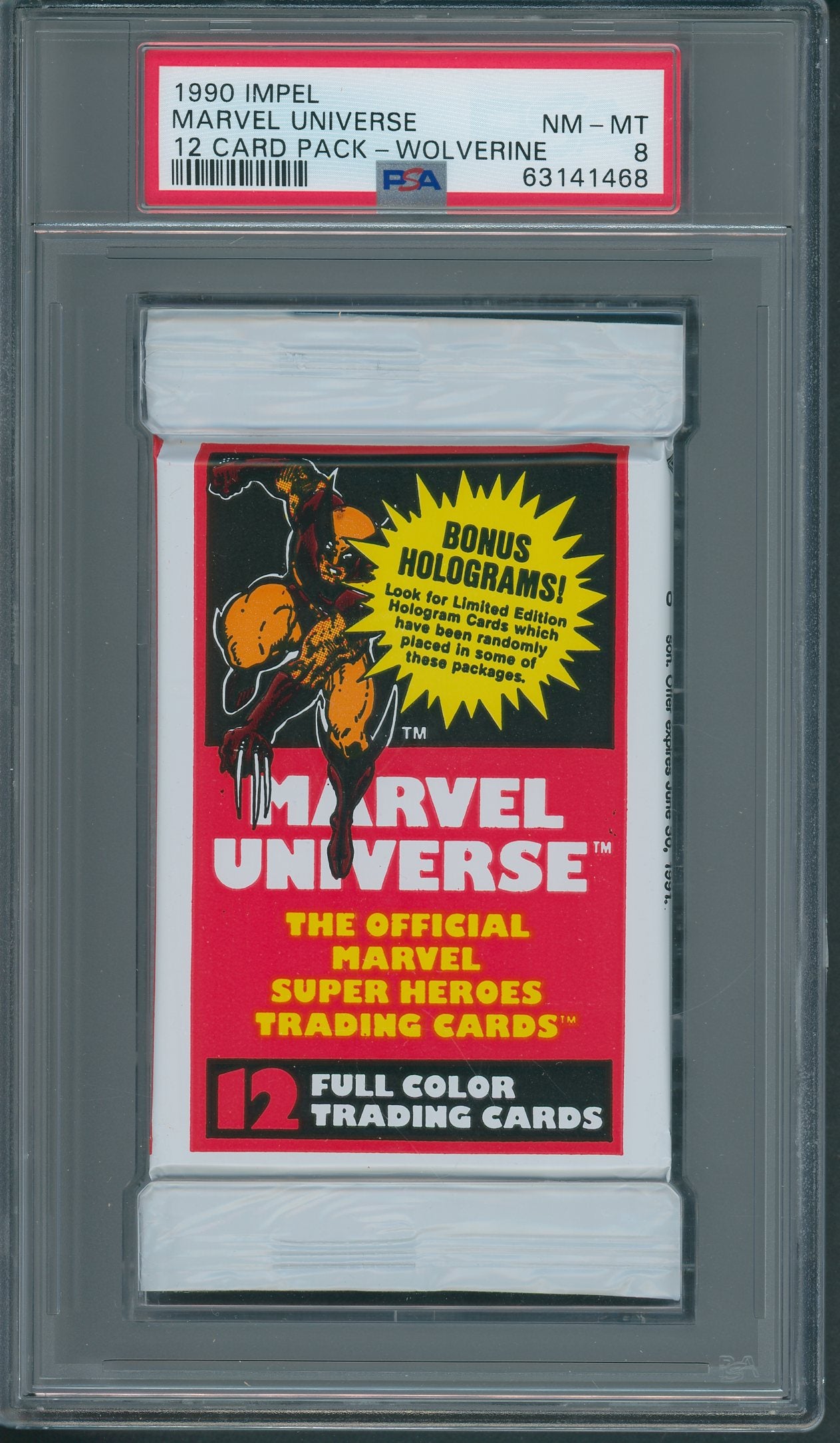 1990 Impel Marvel Universe Unopened Series 1 Pack Wolverine PSA 8