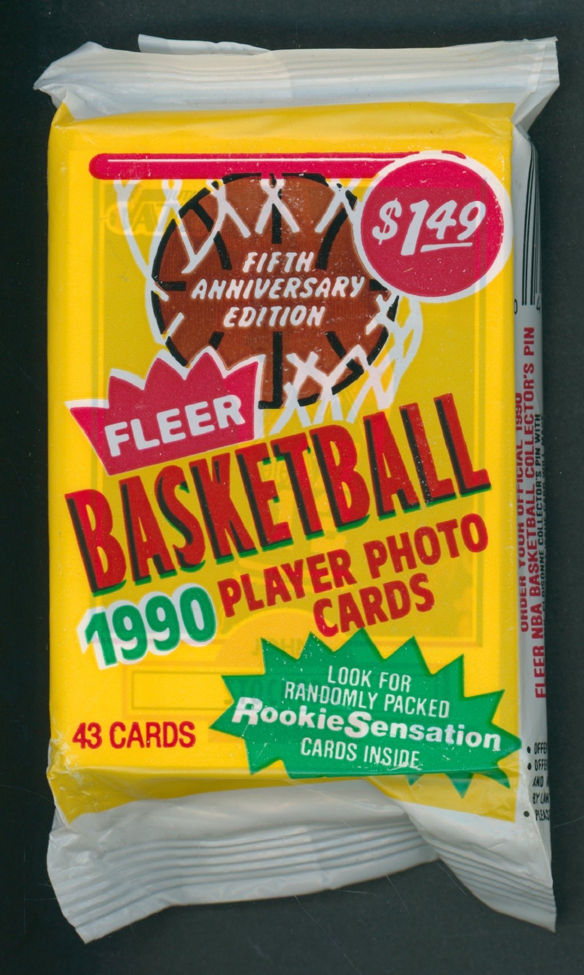 1990/91 Fleer Basketball Unopened Jumbo Pack (43)