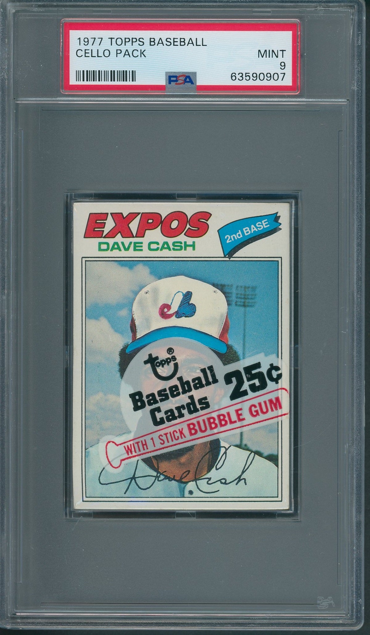 1977 Topps Baseball Unopened Cello Pack PSA 9 (*0907)