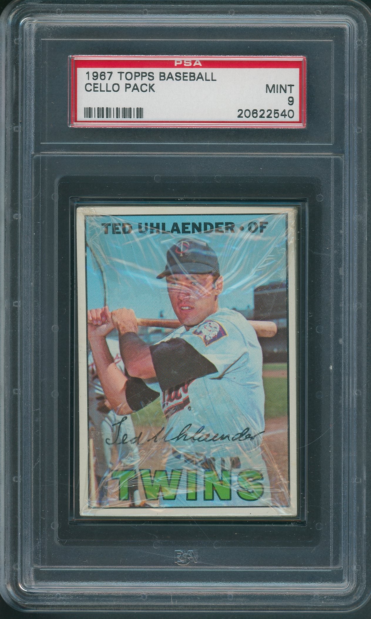 1967 Topps Baseball Unopened Cello Pack PSA 9 *2540