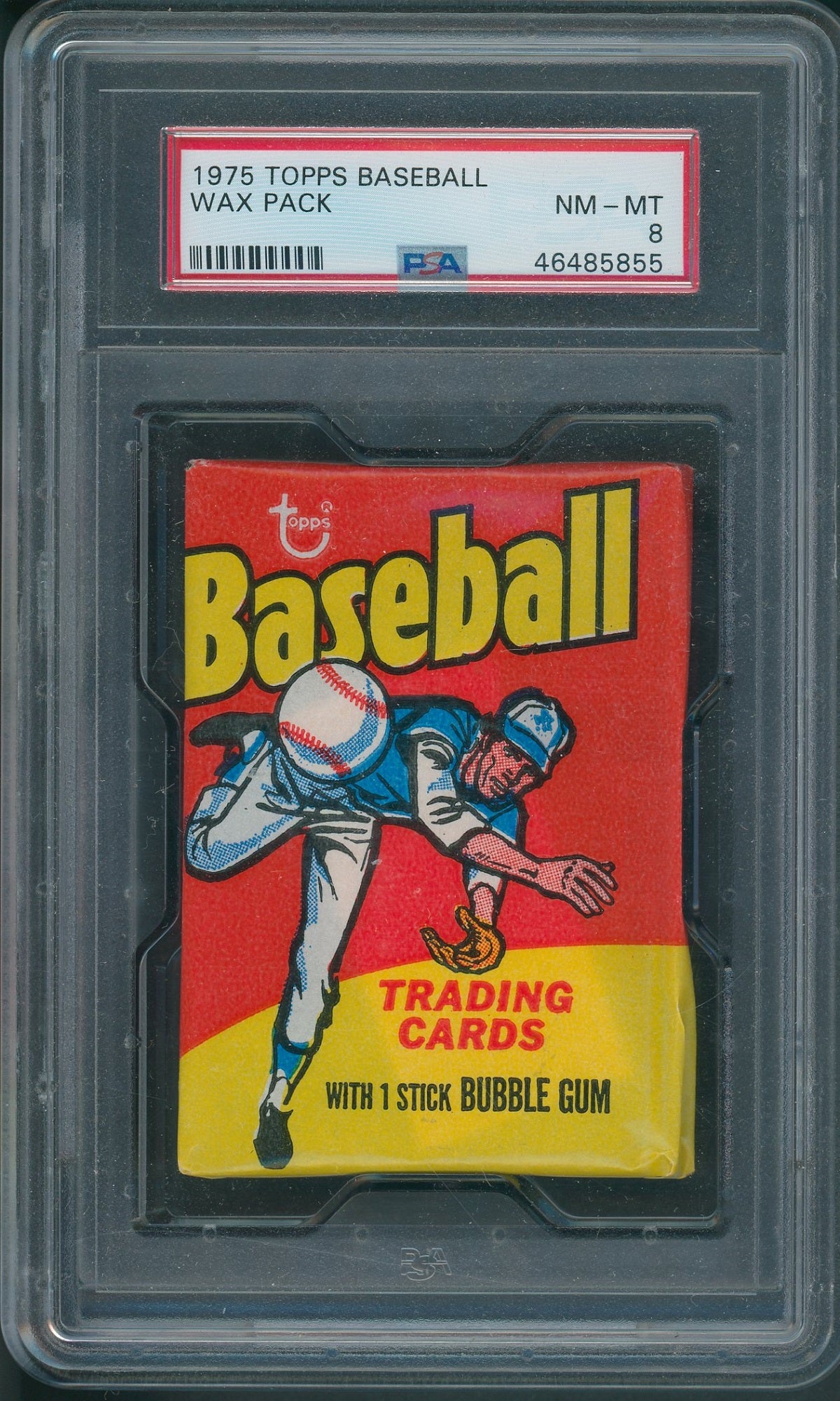 1975 Topps Baseball Unopened Wax Pack PSA 8 *5855 (Read