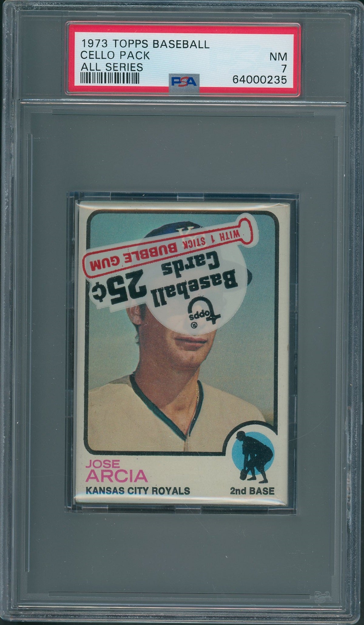 1973 Topps Baseball Unopened All Series Cello Pack PSA 7 *0235