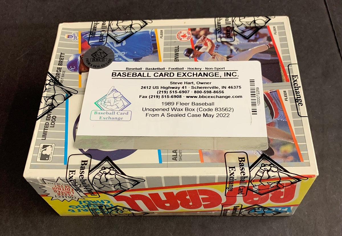 1989 Fleer Baseball Unopened Wax Box (FASC) (Code 90091)
