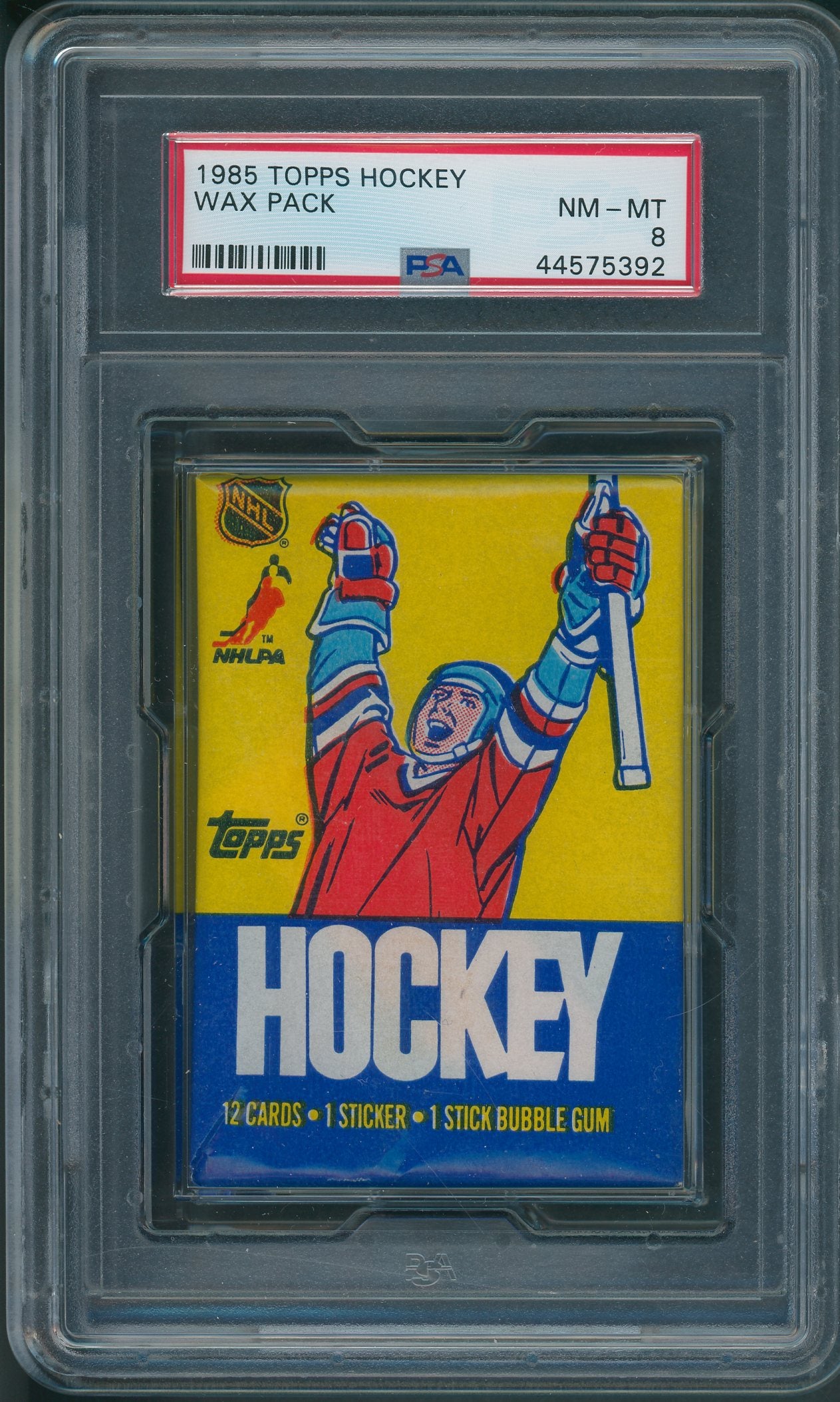1985 Topps Hockey Unopened Wax Pack PSA 8