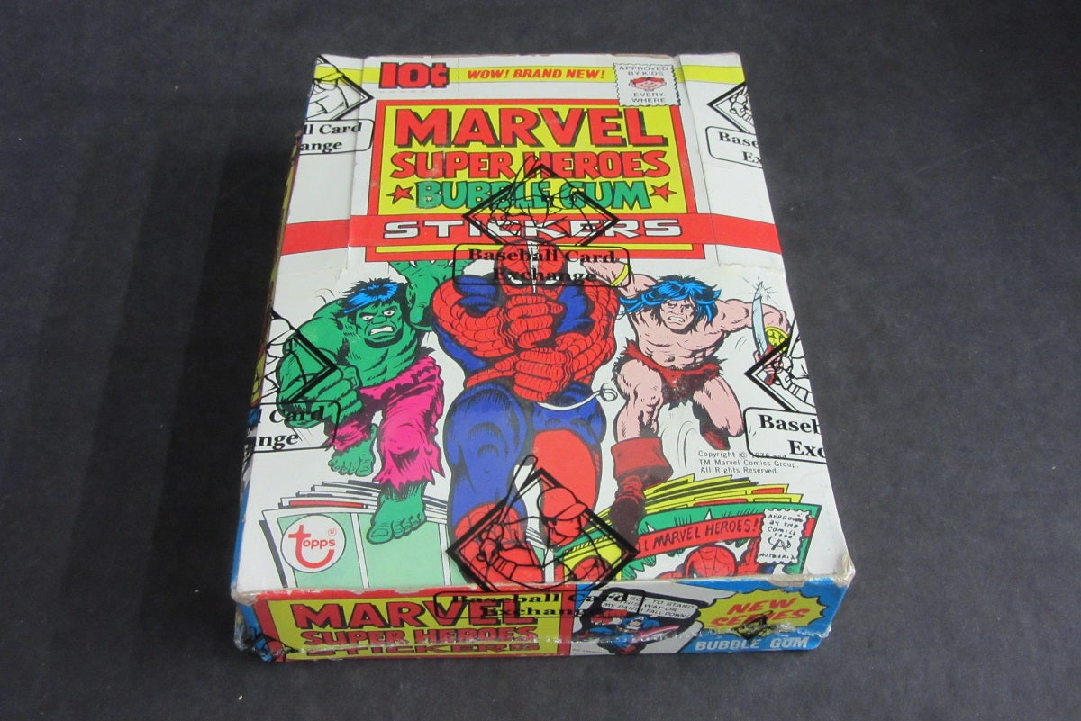 1976 Topps Marvel Super Heroes Unopened Stickers Wax Box (BBCE)