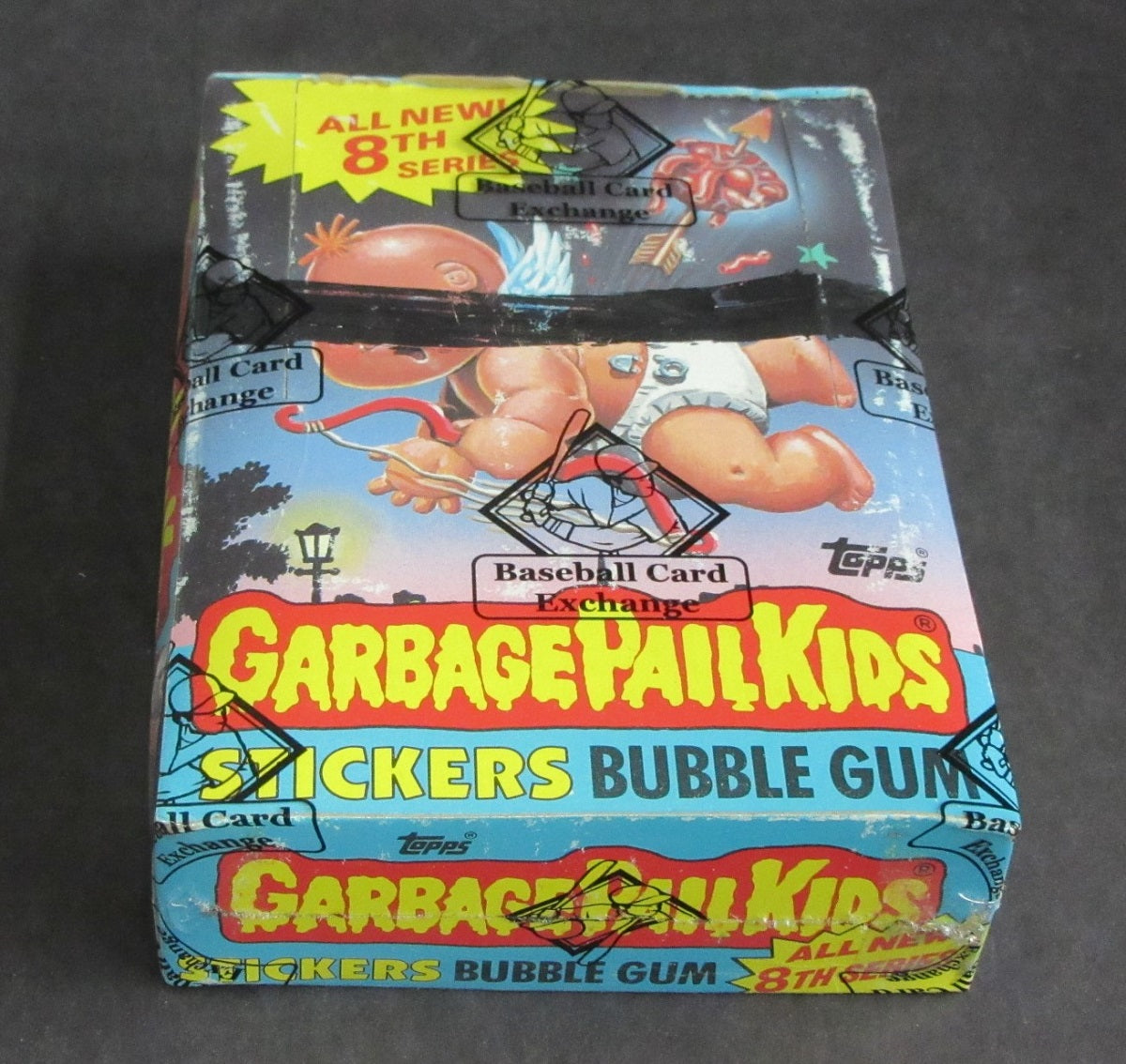 1987 Topps Garbage Pail Kids Series 8 Unopened Wax Box (w/ price) (X-Out) (Poster) (BBCE)
