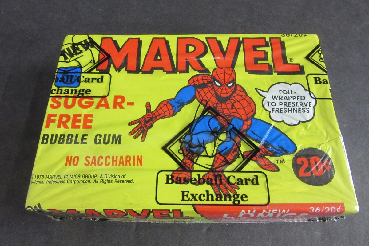 1978 Topps Marvel Comics Sugar Free Gum Box (w/ foil wrap) (BBCE)