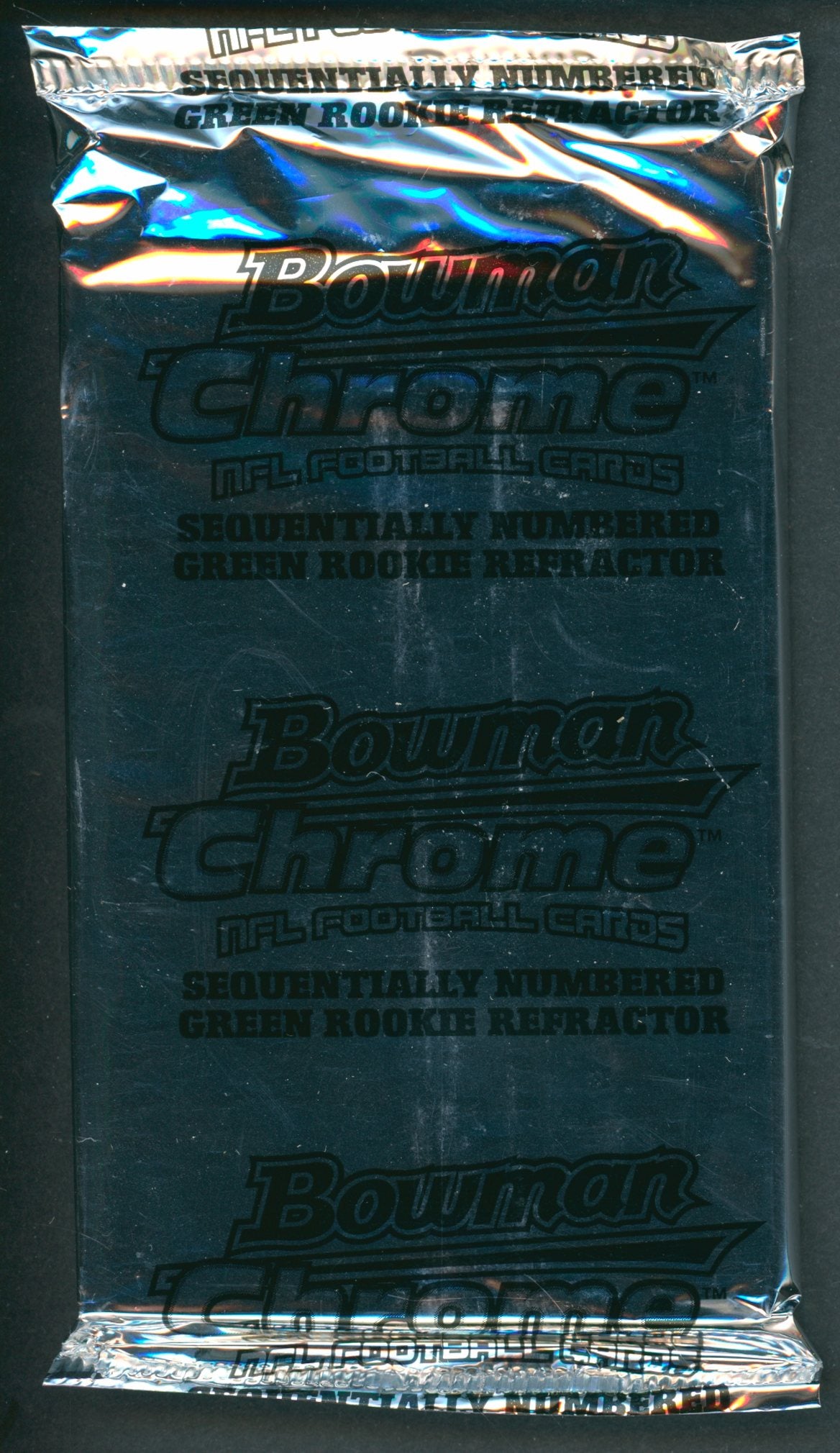 2005 Bowman Chrome Football Green Rookie Refractor Card Unopened Pack