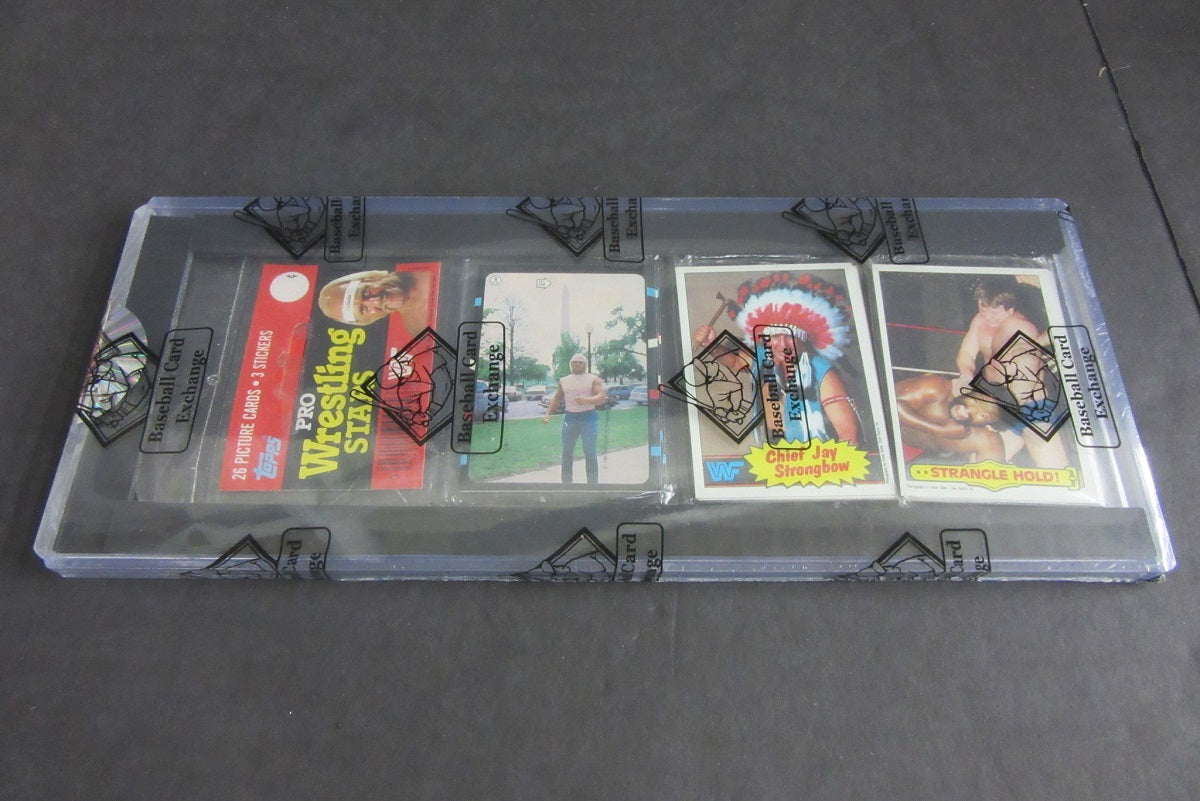 1985 Topps WWF Pro Wrestling Stars Unopened Rack Pack (BBCE) (Hogan Sticker #9 Top)