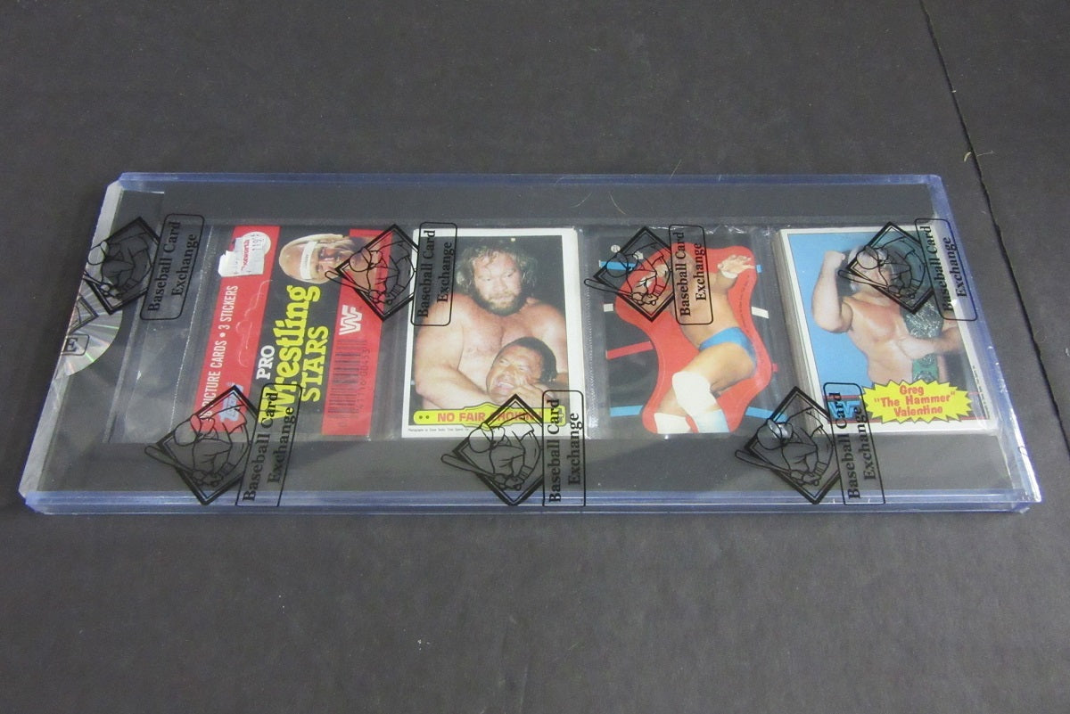 1985 Topps WWF Pro Wrestling Stars Unopened Rack Pack (BBCE) (Hogan Sticker #22 Top) (#1)