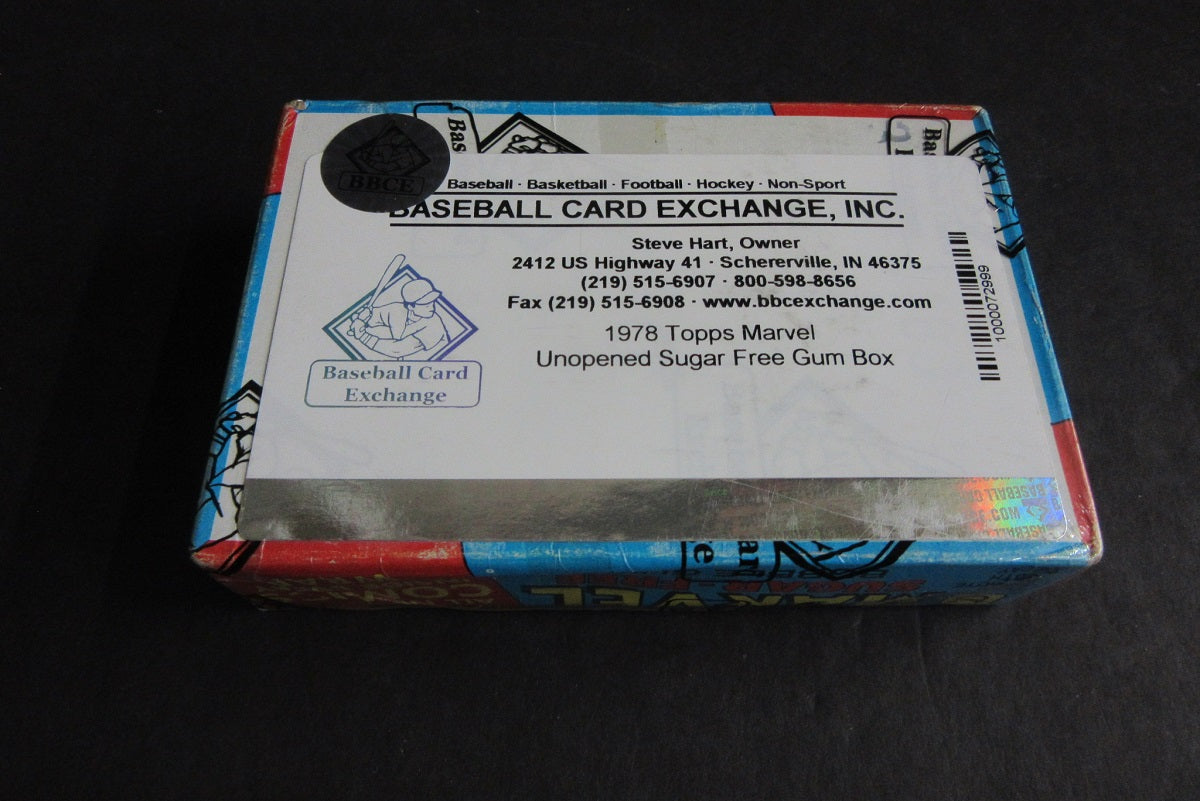 1978 Topps Marvel Comics Sugar Free Gum Box (w/o foil wrap) (BBCE)
