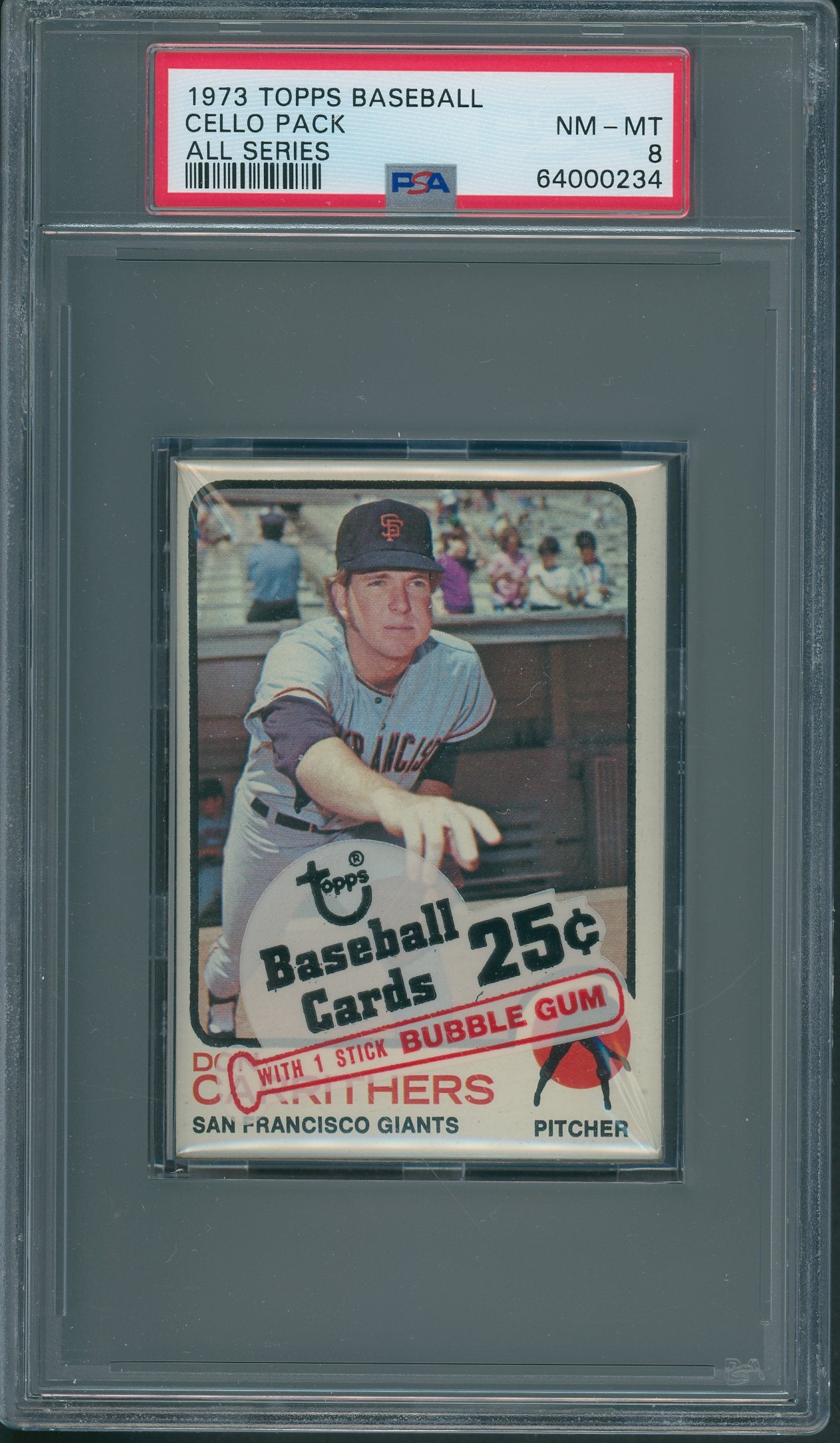 1973 Topps Baseball Unopened All Series Cello Pack PSA 8 *0234