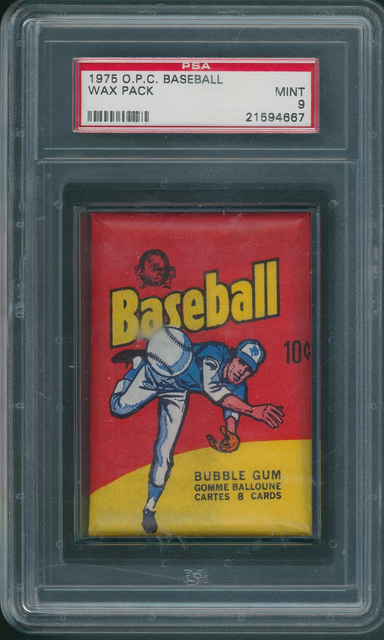 1975 OPC O-Pee-Chee Baseball Unopened Wax Pack PSA 9 *4667