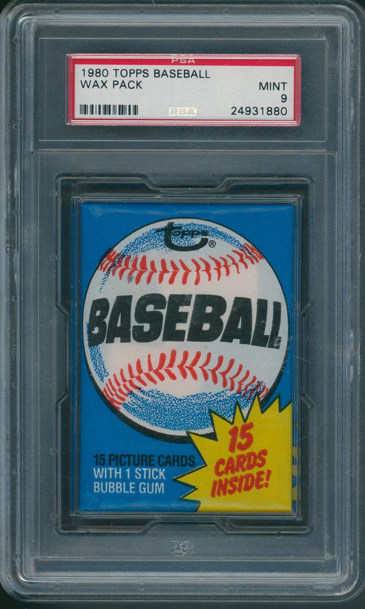 1980 Topps Baseball Unopened Wax Pack PSA 9 *1880