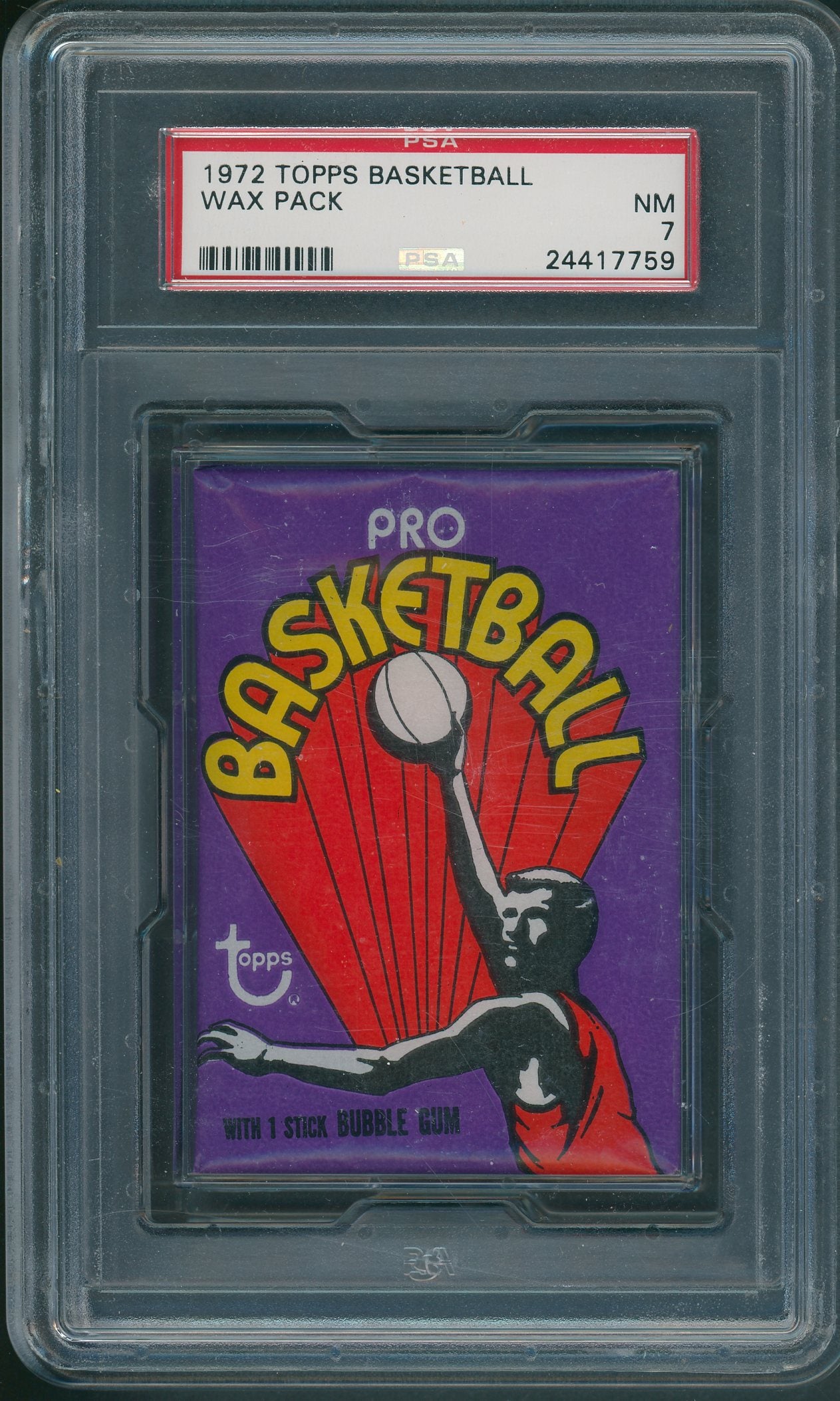 1972 Topps Basketball Wax Pack PSA 7 *7759