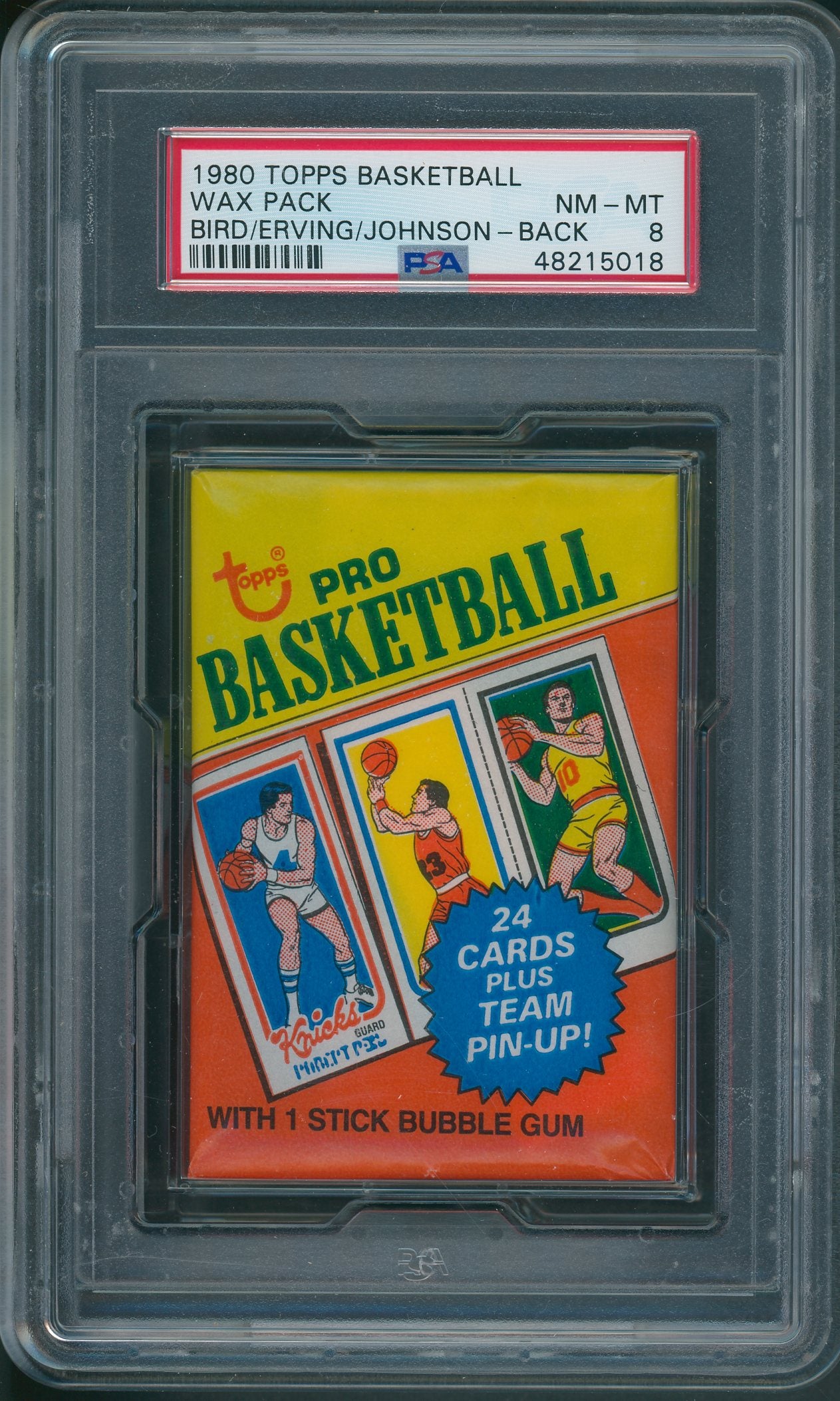 1980 1980/81 Topps Basketball Unopened Wax Pack Bird/Erving/Magic PSA 8