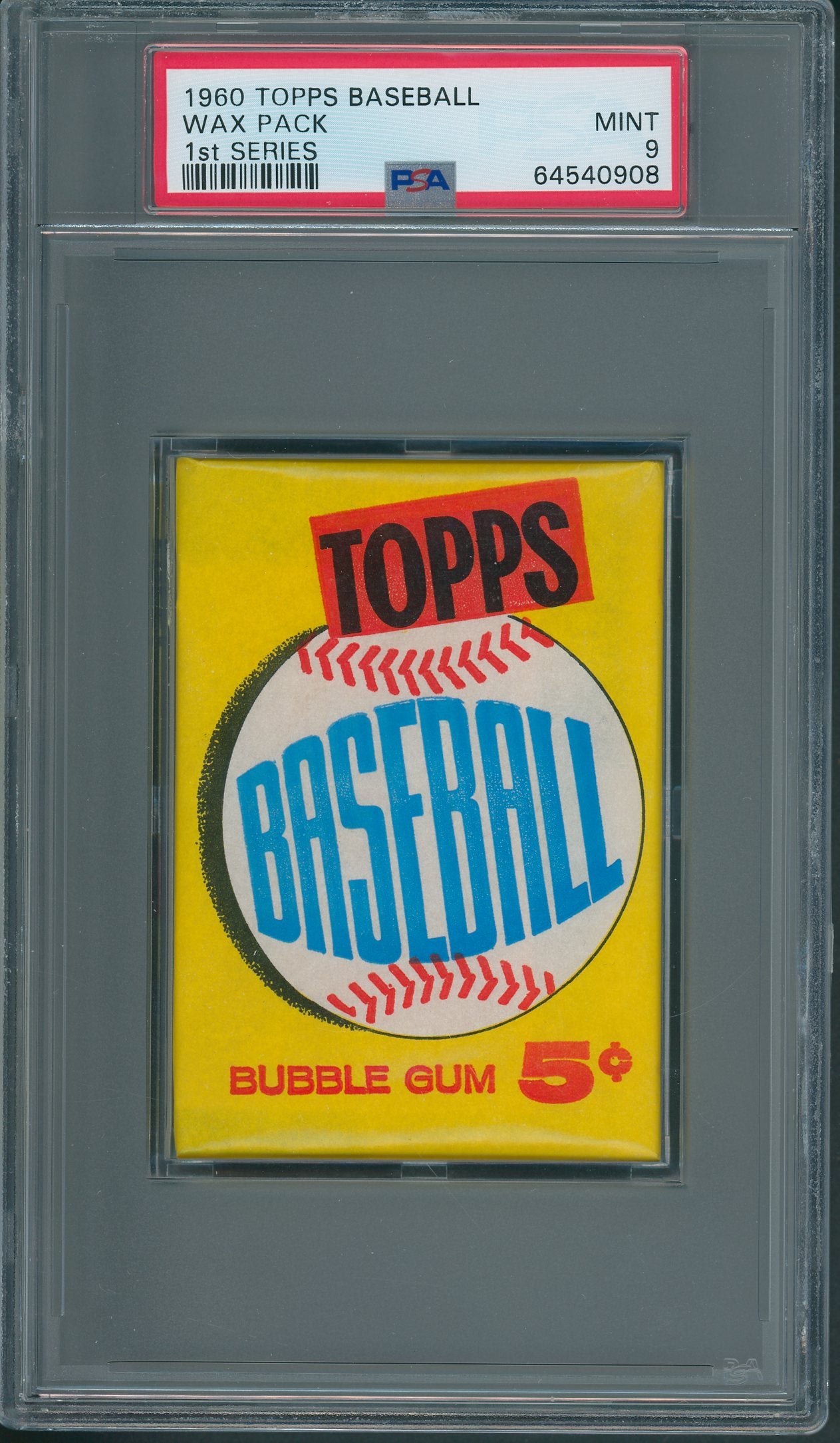 1960 Topps Baseball Unopened 1st Series Wax Pack PSA 9 *0908