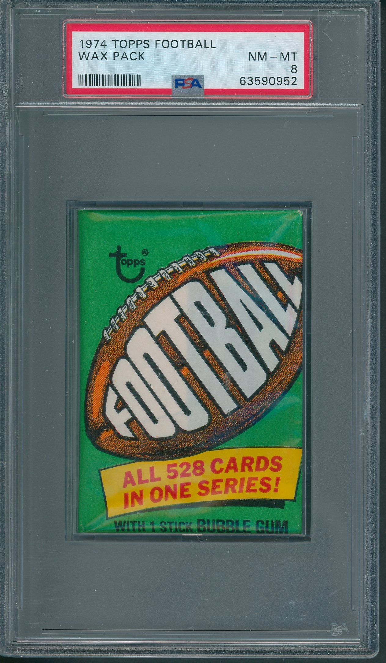 1974 Topps Football Unopened Wax Pack PSA 8 *0952