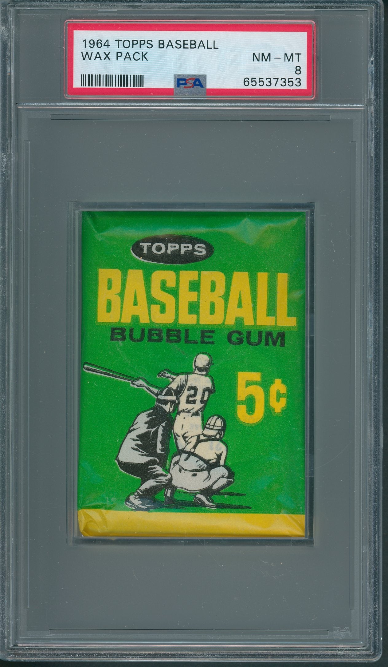 1964 Topps Baseball Unopened Wax Pack PSA 8 *7353