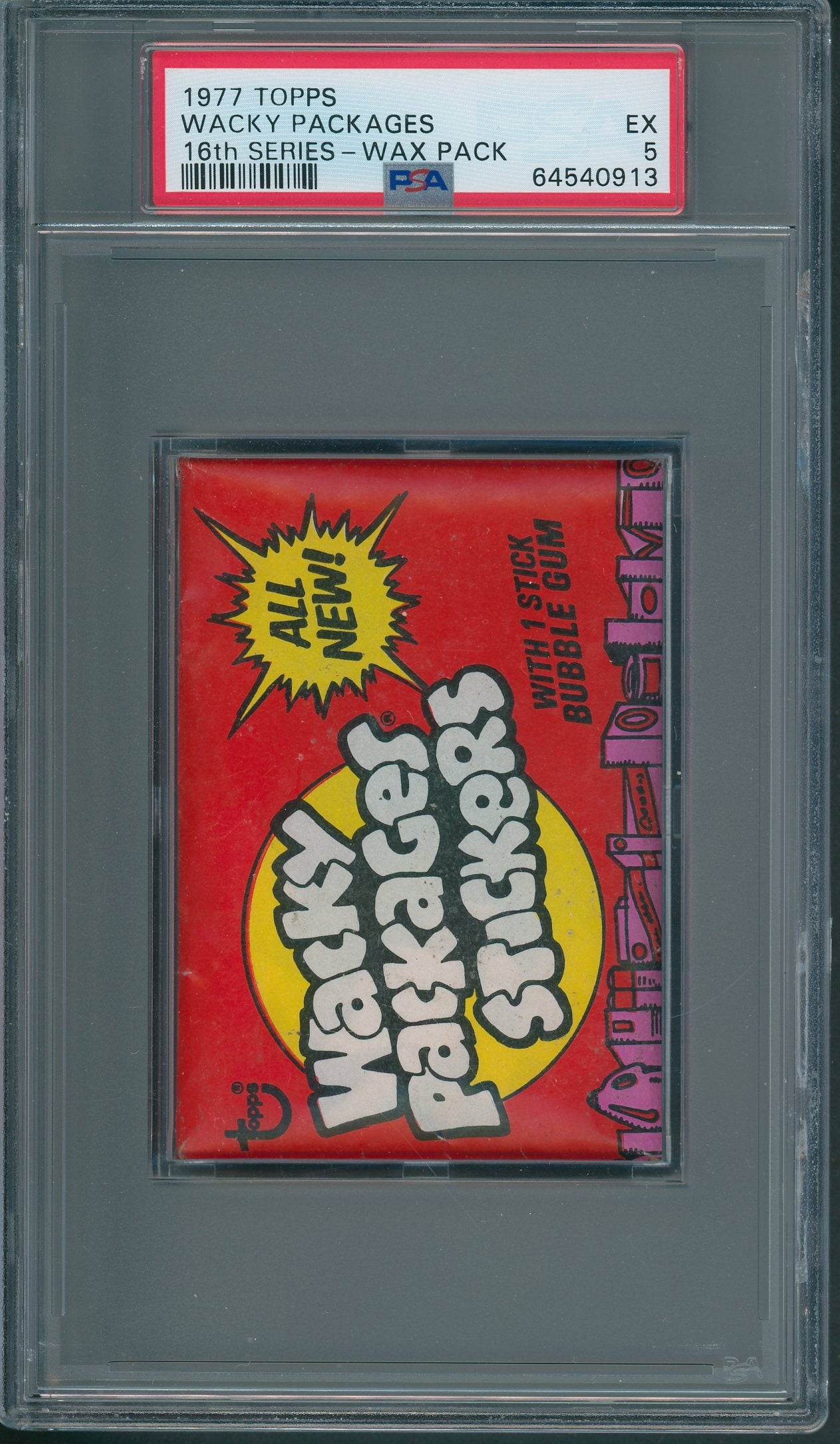 1977 Topps Wacky Packages 16th Series Wax Pack PSA 5 *0913