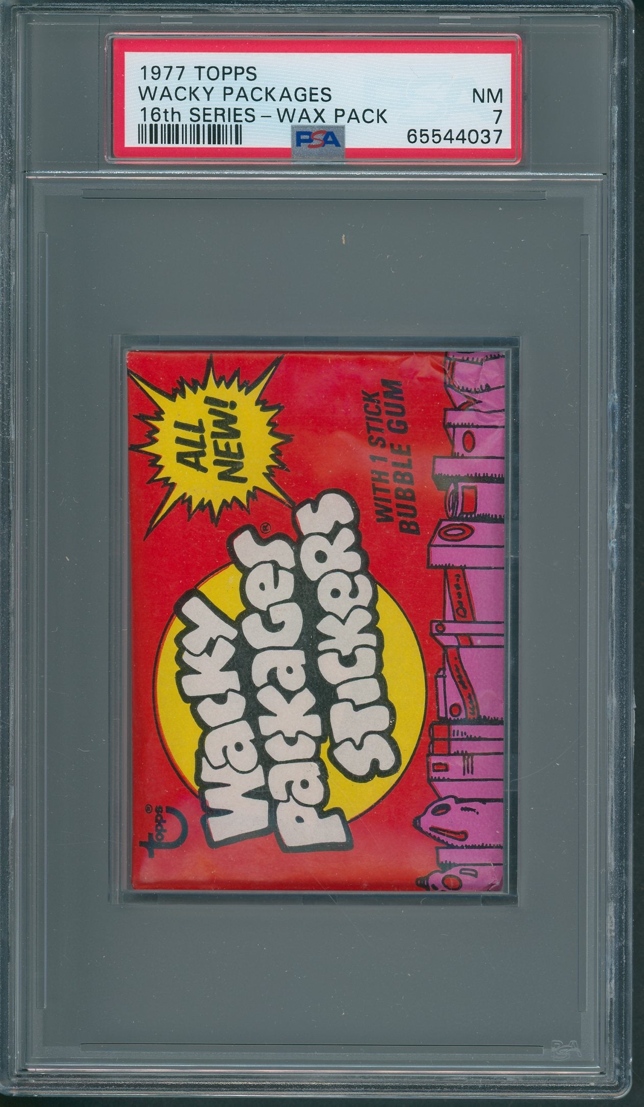 1977 Topps Wacky Packages 16th Series Wax Pack PSA 7 *4037