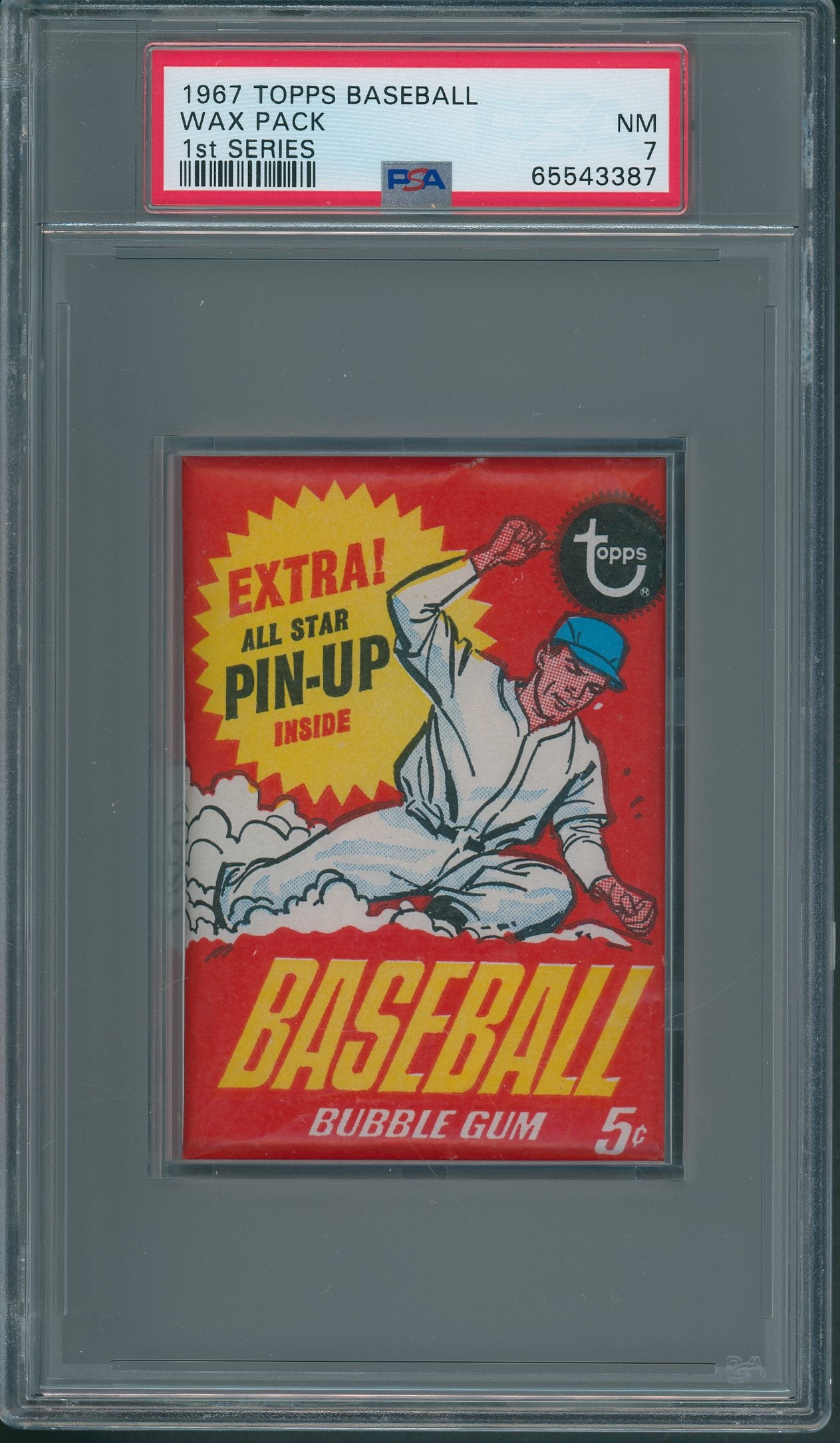 1967 Topps Baseball Unopened 1st Series Wax Pack PSA 7 *3387