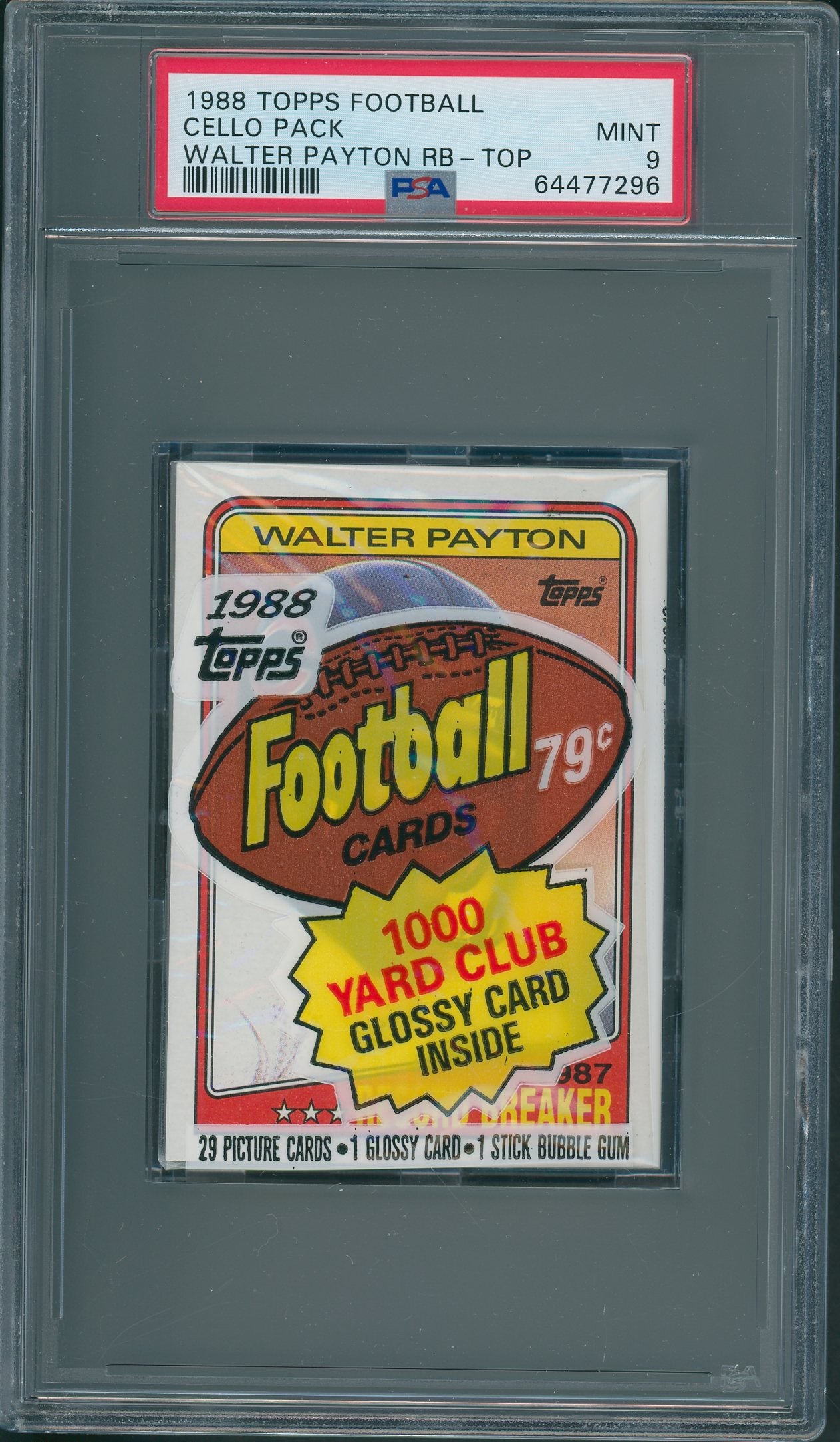 1988 Topps Football Cello Pack Walter Payton RB PSA 9 *7296