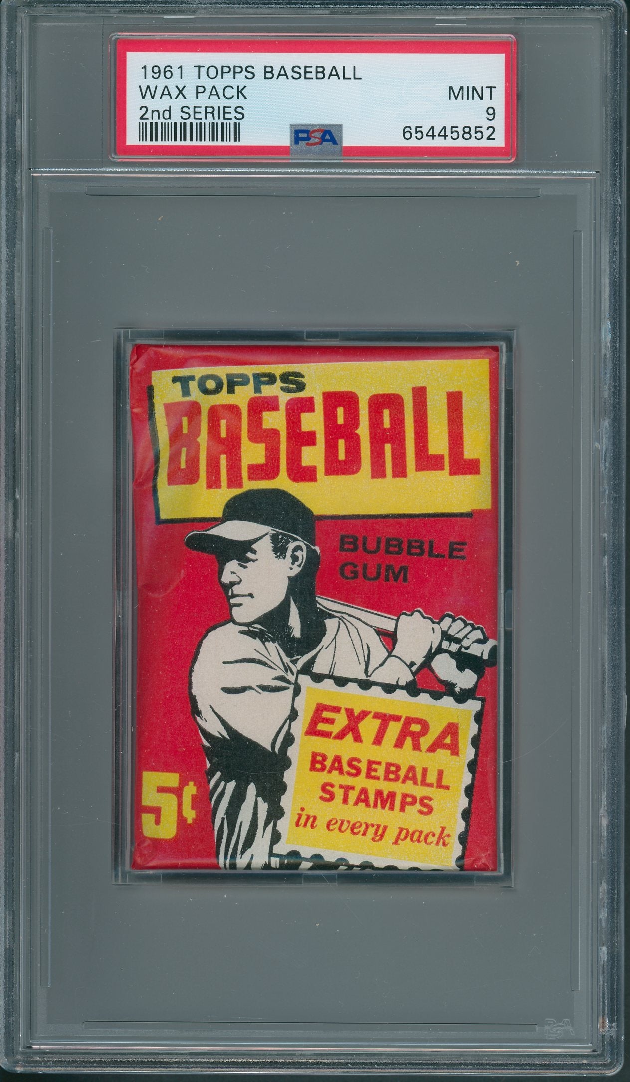 1961 Topps Baseball Unopened 2nd Series Wax Pack PSA 9 *5852