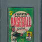1962 Topps Baseball Unopened 3rd Series Wax Pack PSA 9