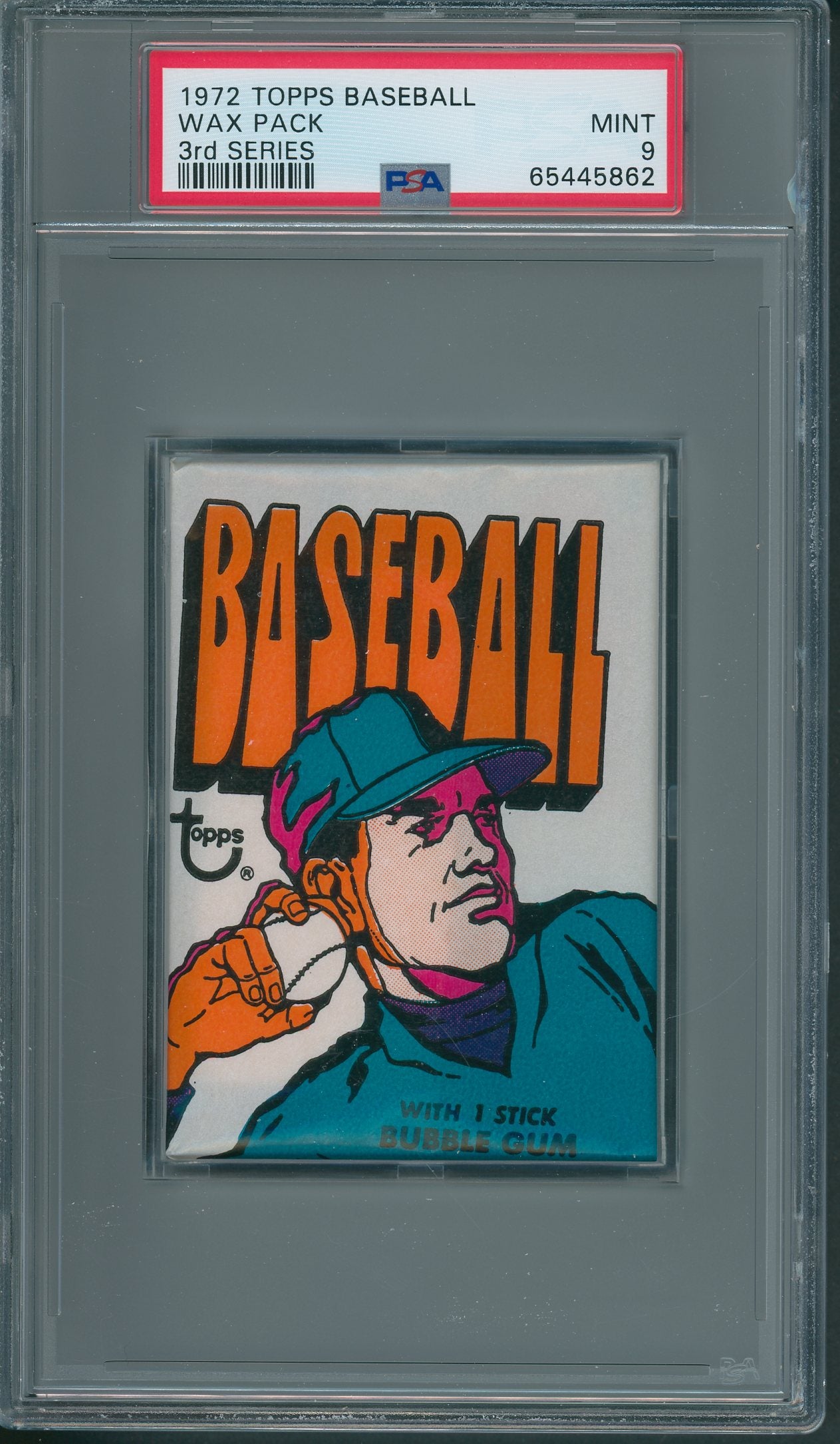 1972 Topps Baseball Unopened 3rd Series Wax Pack PSA 9 *5862